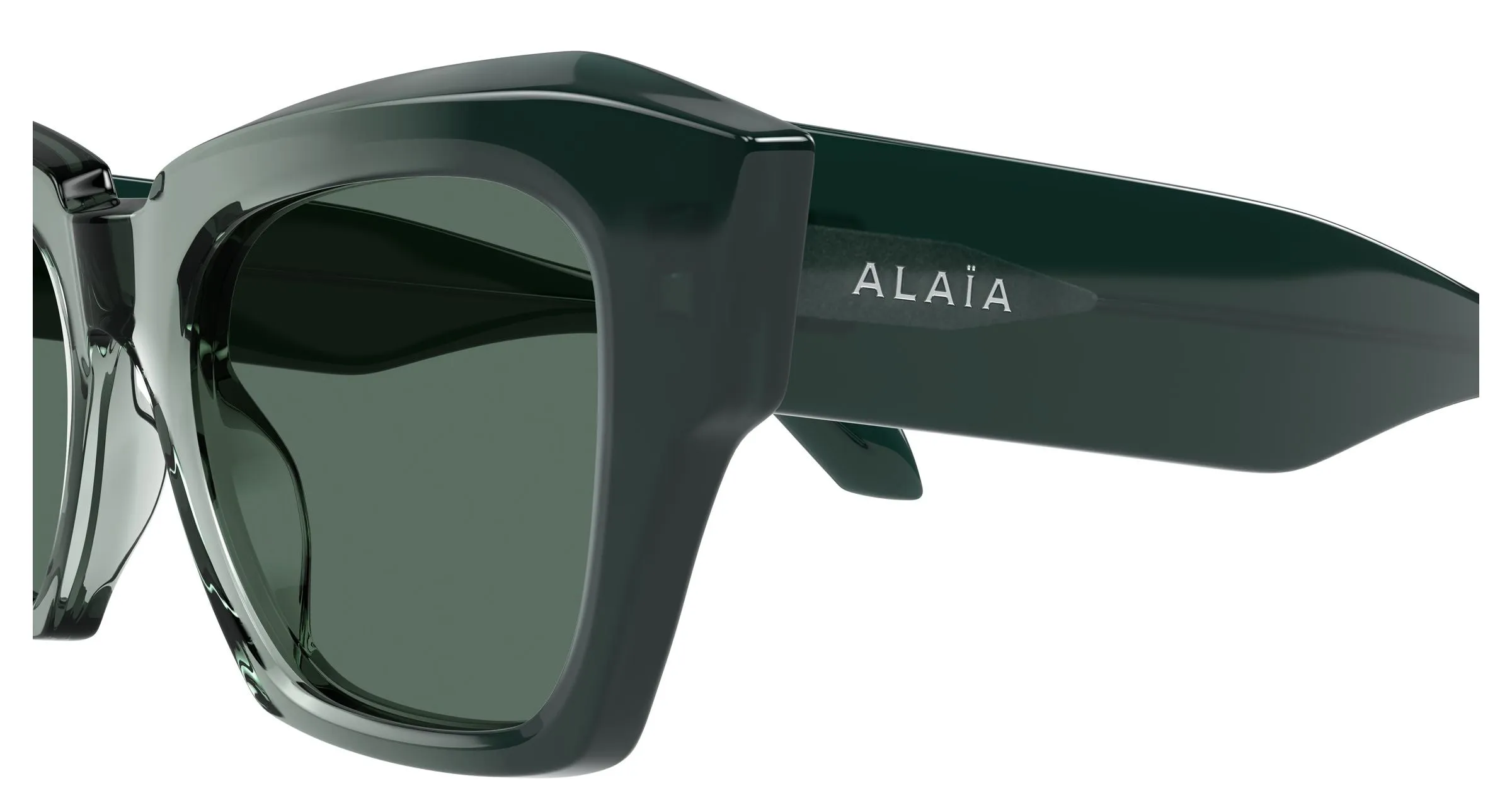 AZZEDINE ALAÏA AA0103S 003 Occhiali da sole Acetato Verde Verde Geometrica - immagine 3