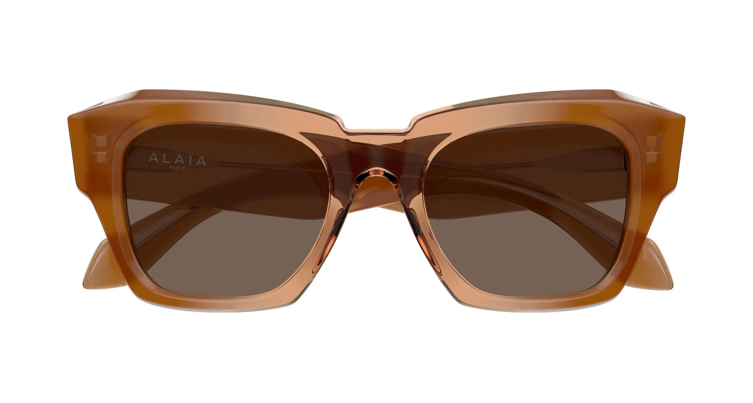 AZZEDINE ALAÏA AA0103S 002 Occhiali da sole Acetato Marrone Marrone Geometrica - immagine 2