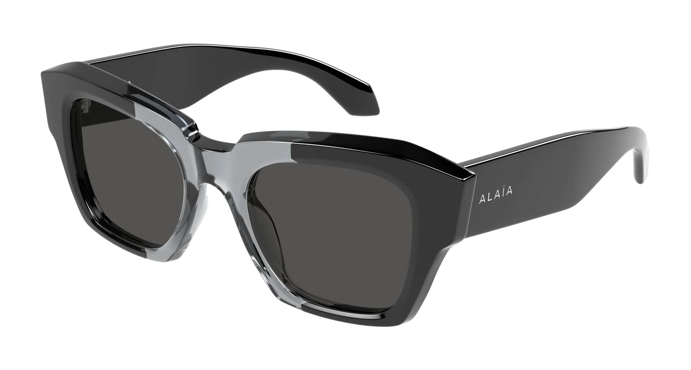 AZZEDINE ALAÏA AA0103S 001 Occhiali da sole Acetato Nero Grigio Geometrica - immagine 1