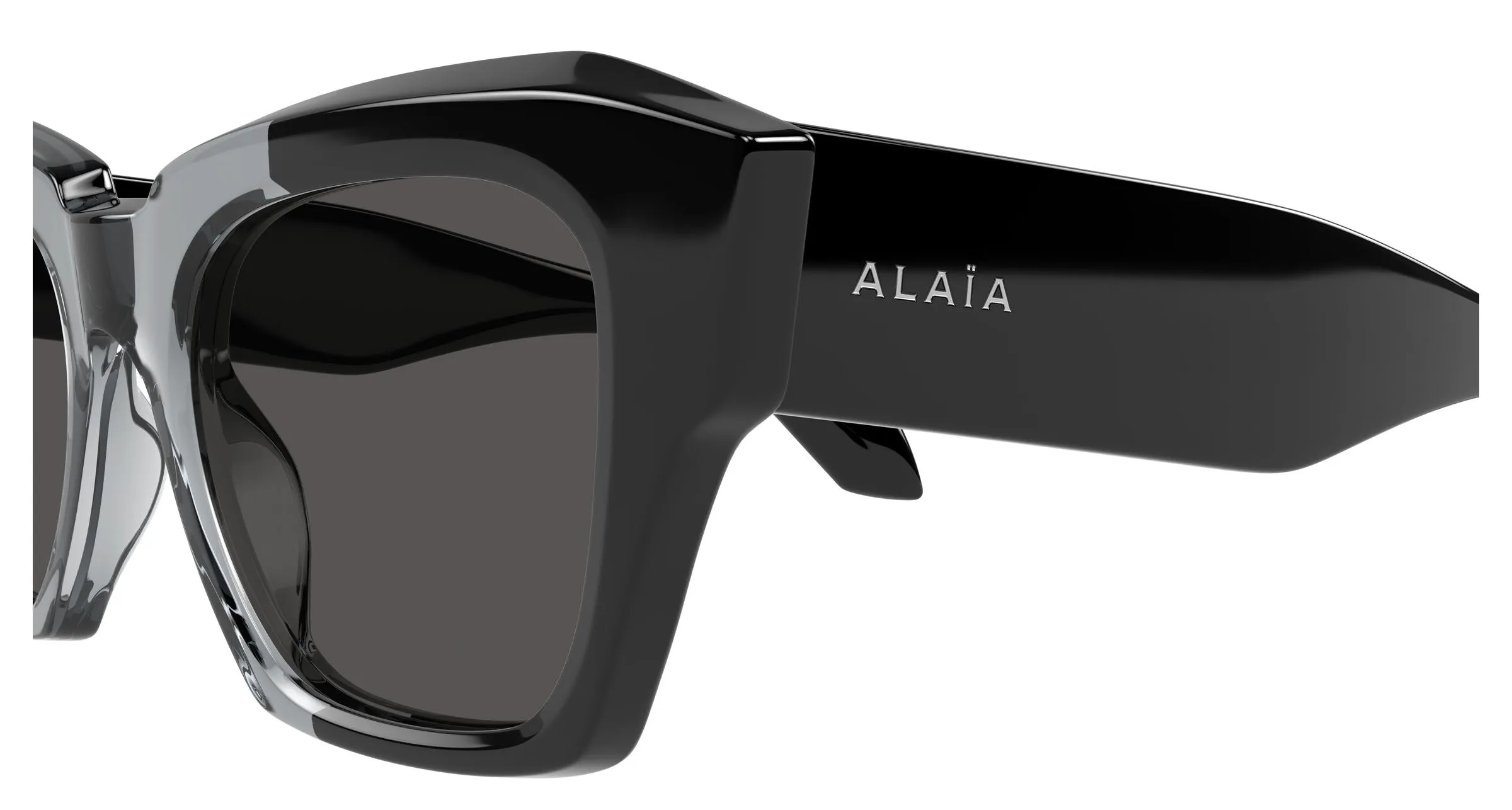 AZZEDINE ALAÏA AA0103S 001 Occhiali da sole Acetato Nero Grigio Geometrica - immagine 3