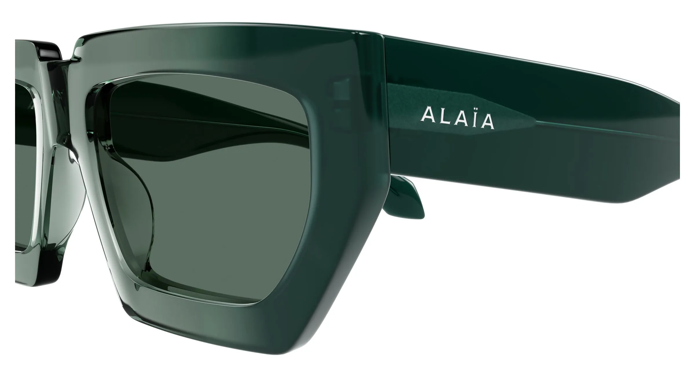 AZZEDINE ALAÏA AA0102S 003 Occhiali da sole Acetato Verde Verde Squadrata - immagine 3