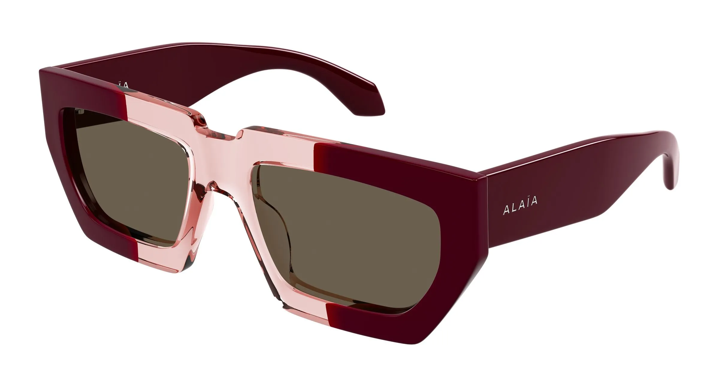 AZZEDINE ALAÏA AA0102S 002 Occhiali da sole Acetato Bordeaux Marrone Squadrata - immagine 1