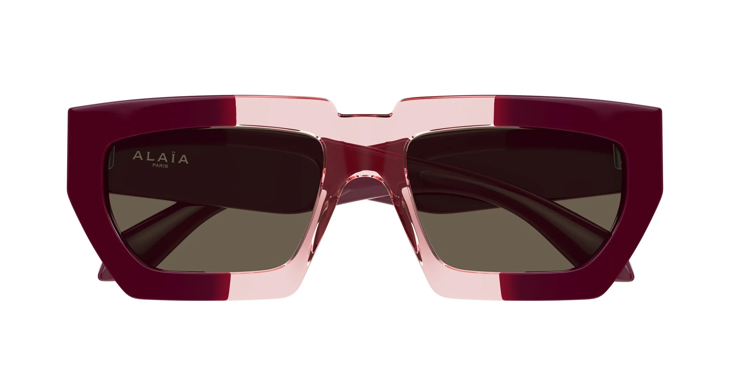AZZEDINE ALAÏA AA0102S 002 Occhiali da sole Acetato Bordeaux Marrone Squadrata - immagine 2