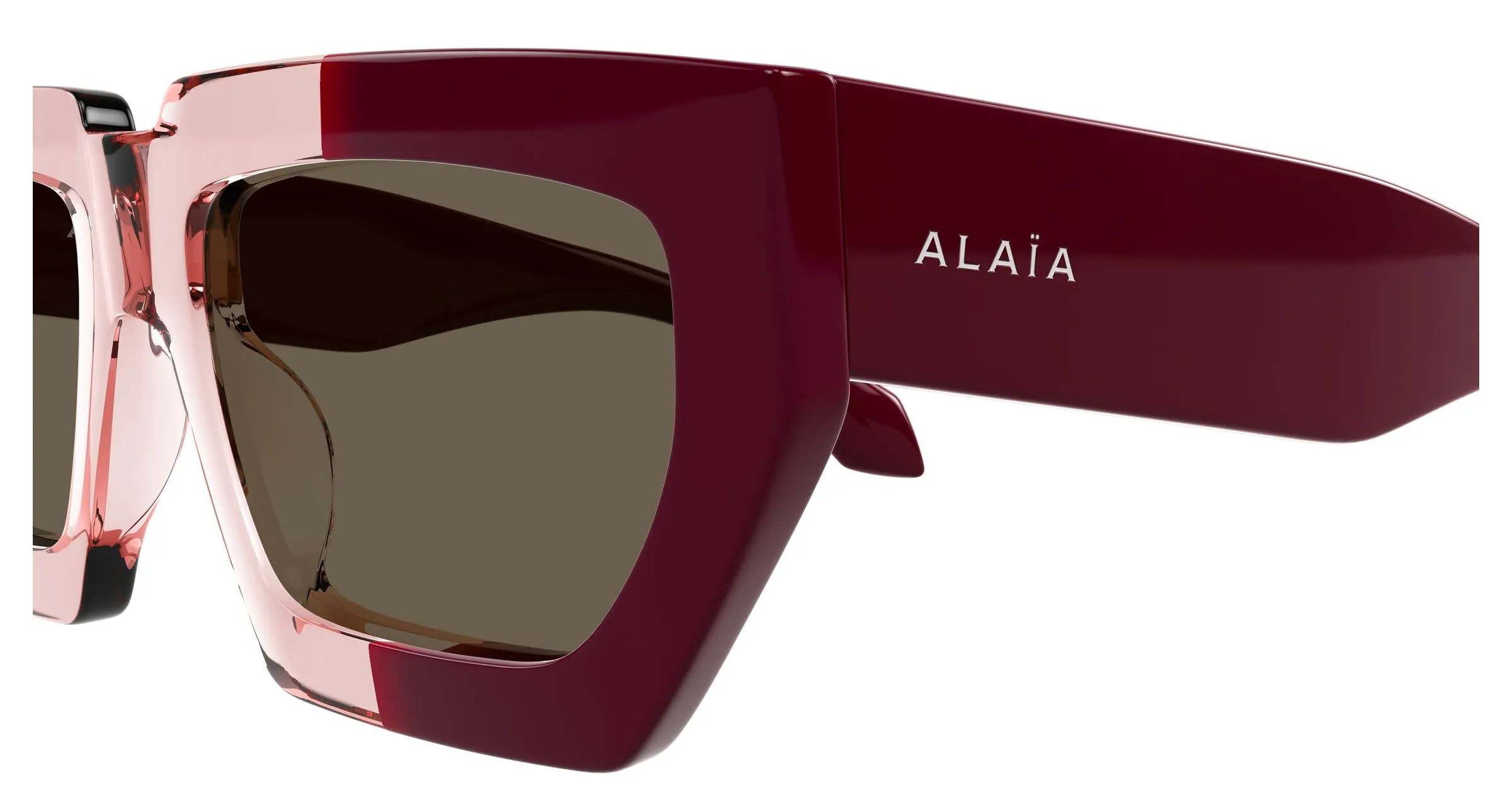 AZZEDINE ALAÏA AA0102S 002 Occhiali da sole Acetato Bordeaux Marrone Squadrata - immagine 3