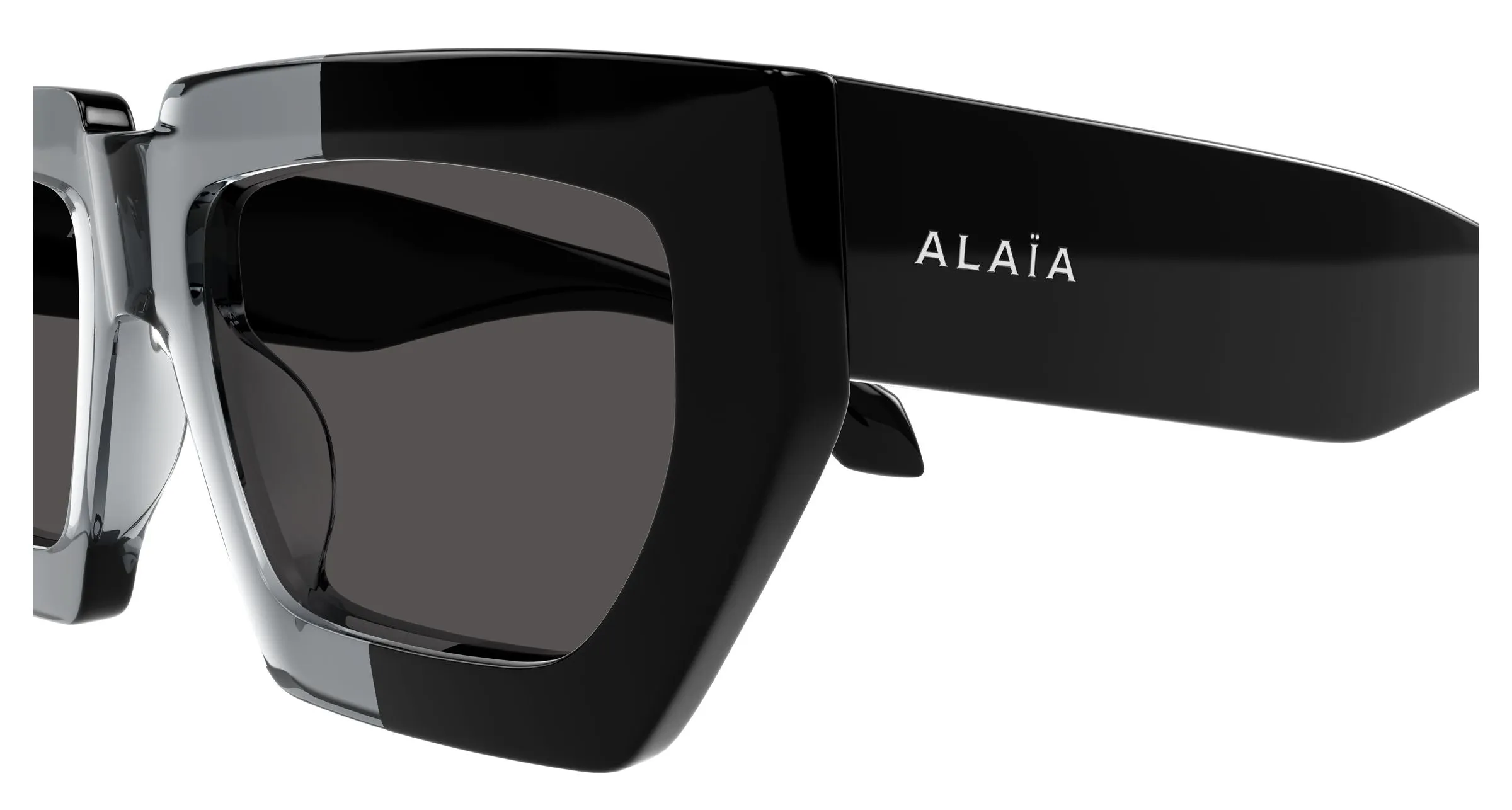 AZZEDINE ALAÏA AA0102S 001 Occhiali da sole Acetato Nero Grigio Squadrata - immagine 3