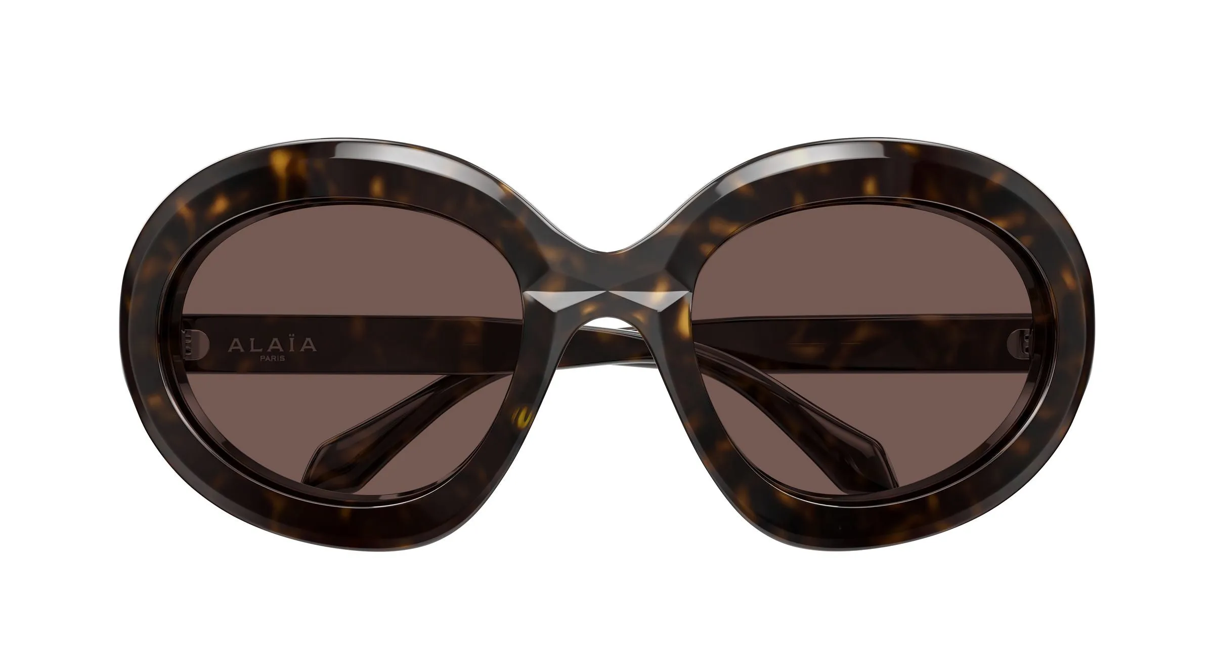 AZZEDINE ALAÏA AA0101S 002 Occhiali da sole Acetato Havana Marrone Rotonda - immagine 2