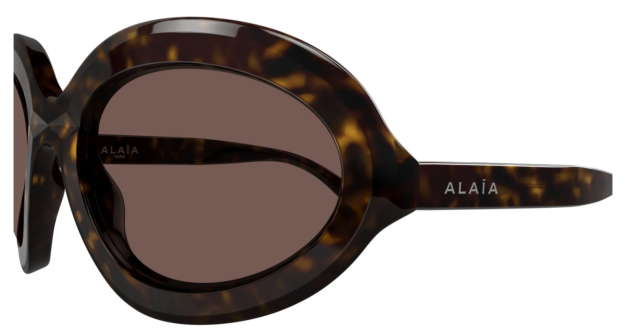 AZZEDINE ALAÏA AA0101S 002 Occhiali da sole Acetato Havana Marrone Rotonda - immagine 3