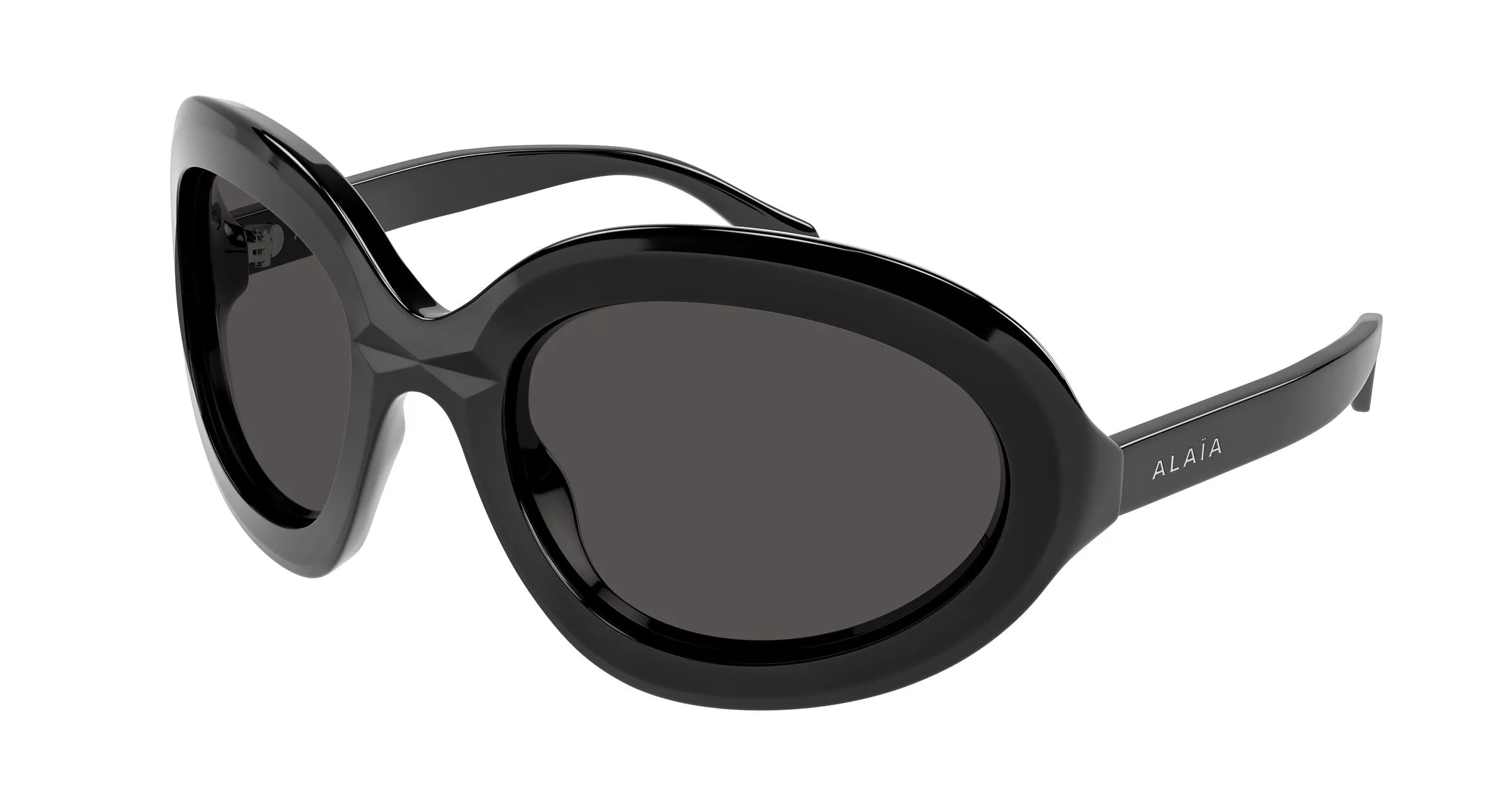 AZZEDINE ALAÏA AA0101S 001 Occhiali da sole Acetato Nero Grigio Rotonda - immagine 1