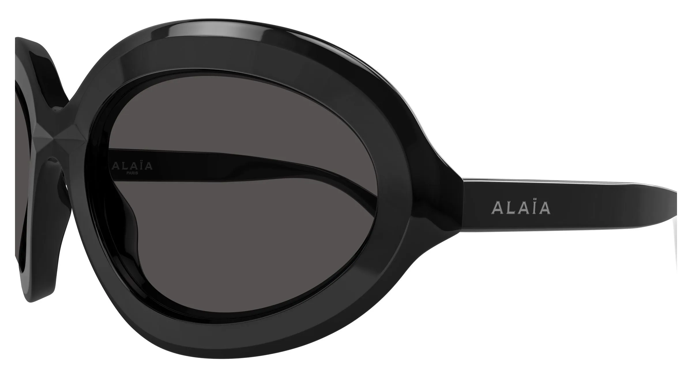 AZZEDINE ALAÏA AA0101S 001 Occhiali da sole Acetato Nero Grigio Rotonda - immagine 3