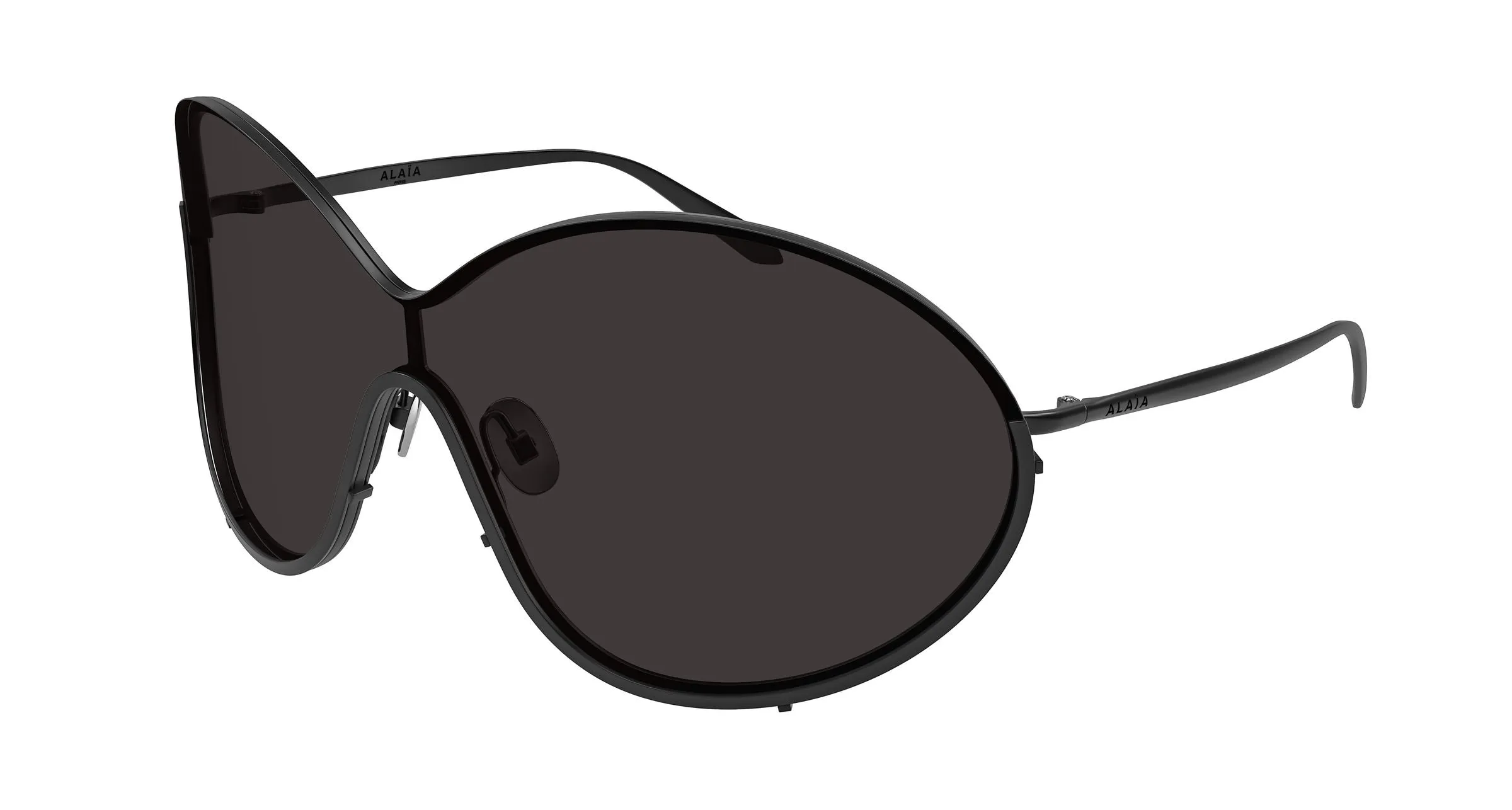 AZZEDINE ALAÏA AA0100S 001 Occhiali da sole Metallo Nero Grigio Avvolgente - immagine 1