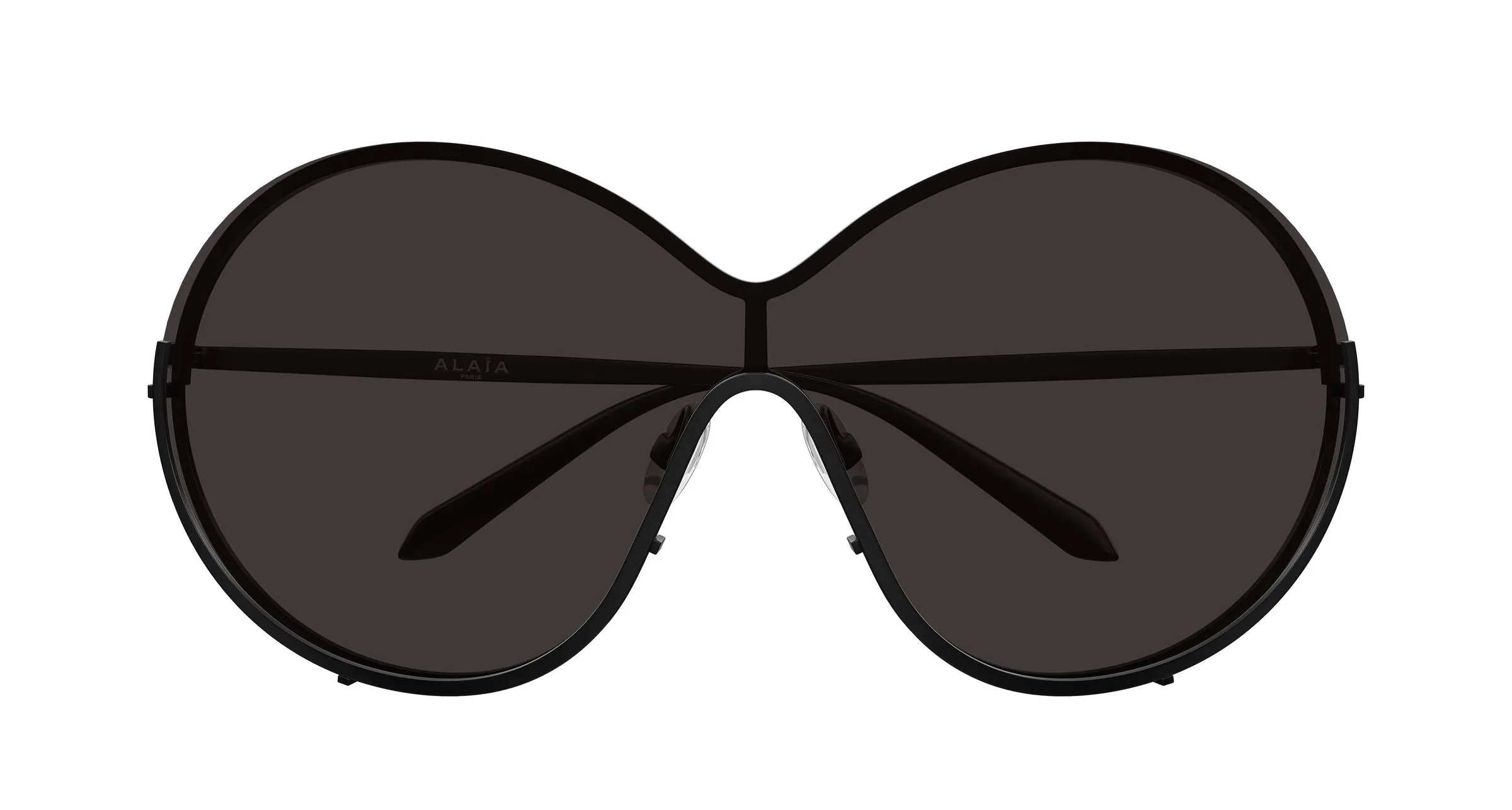 AZZEDINE ALAÏA AA0100S 001 Occhiali da sole Metallo Nero Grigio Avvolgente - immagine 2
