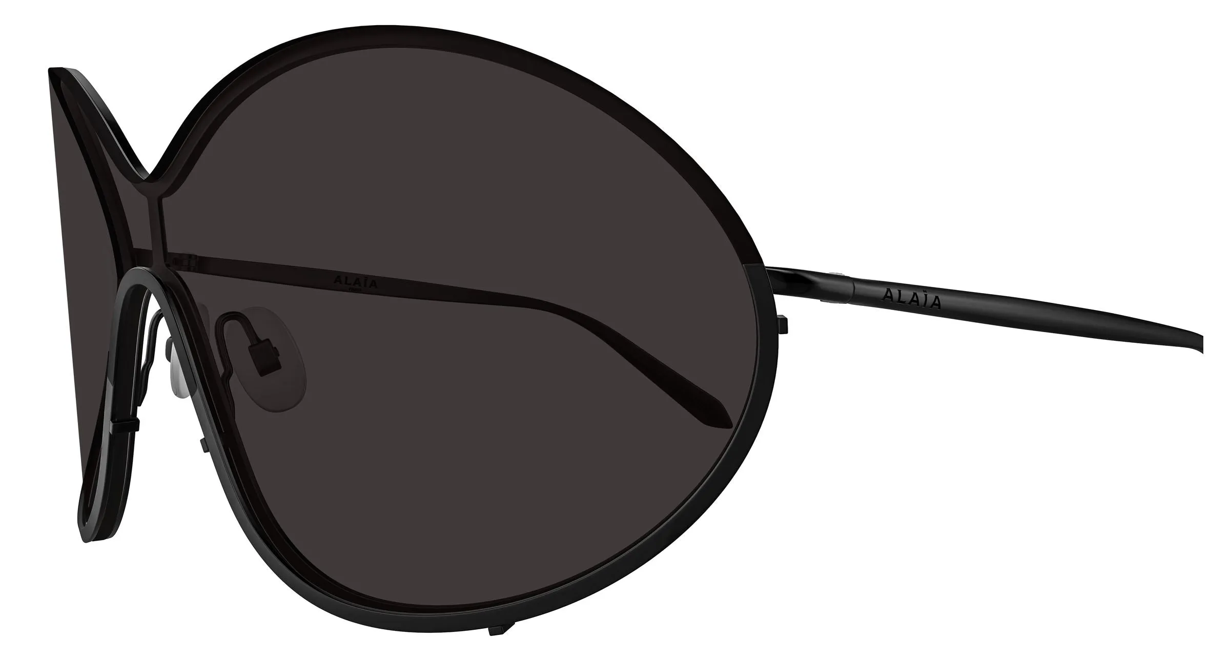 AZZEDINE ALAÏA AA0100S 001 Occhiali da sole Metallo Nero Grigio Avvolgente - immagine 3