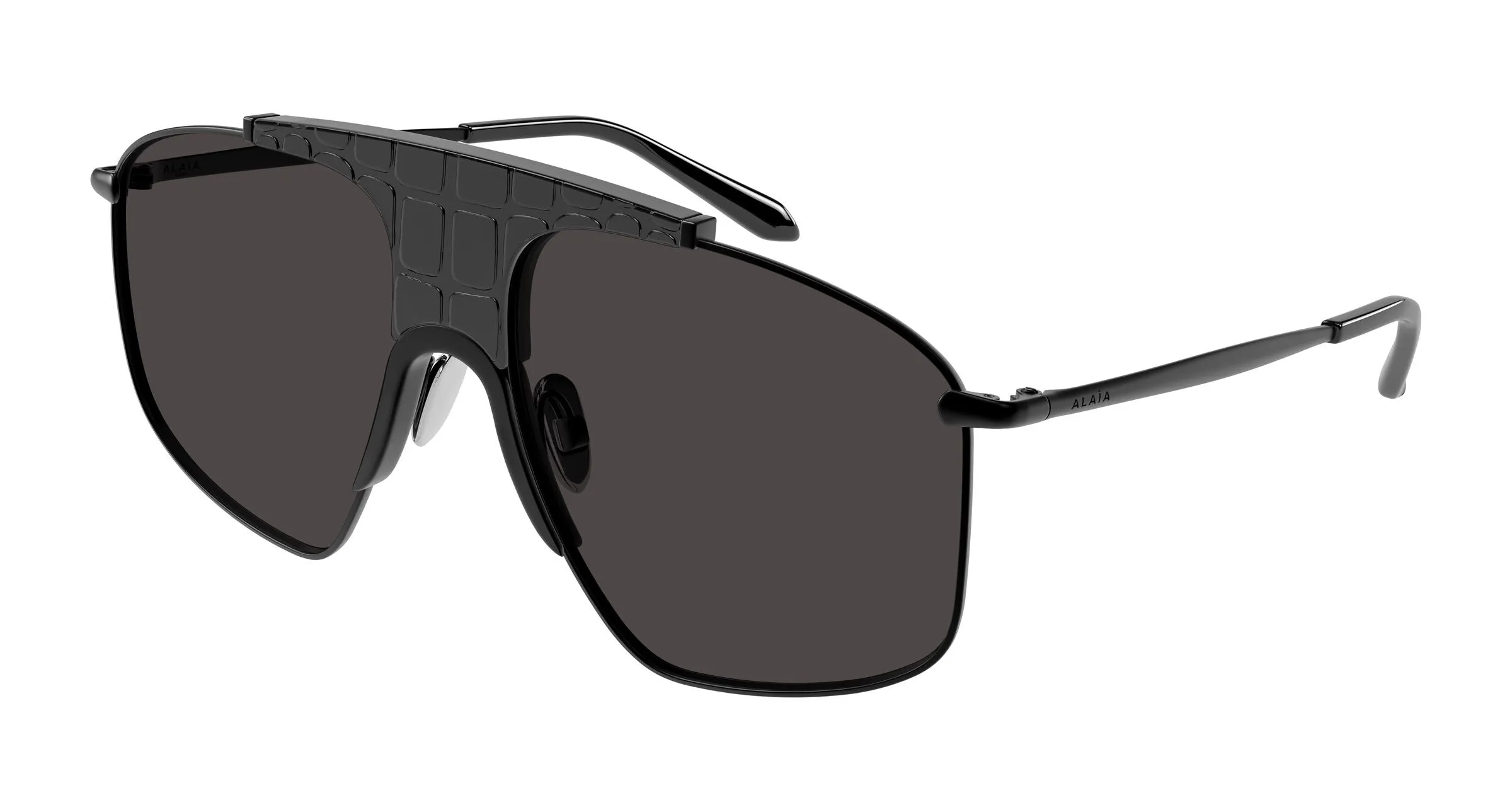 AZZEDINE ALAÏA AA0098S 003 Occhiali da sole Metallo Nero Grigio Pilot - immagine 1
