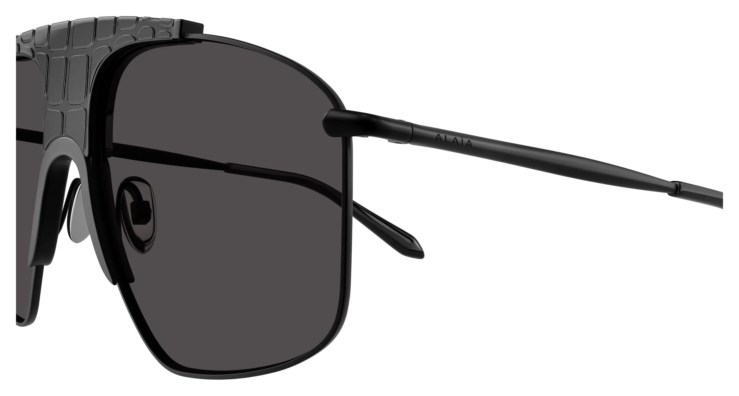 AZZEDINE ALAÏA AA0098S 003 Occhiali da sole Metallo Nero Grigio Pilot - immagine 3
