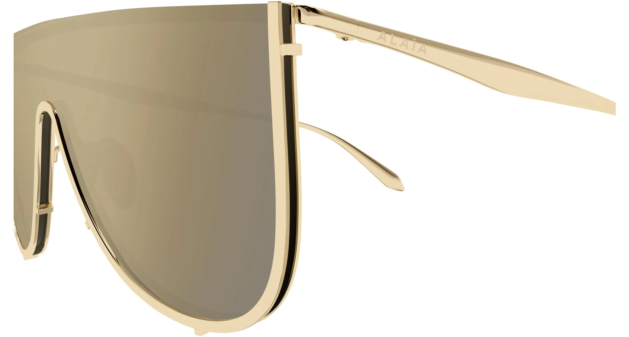 AZZEDINE ALAÏA AA0094S 003 Occhiali da sole Metallo Oro Oro Avvolgente Specchiato - immagine 3
