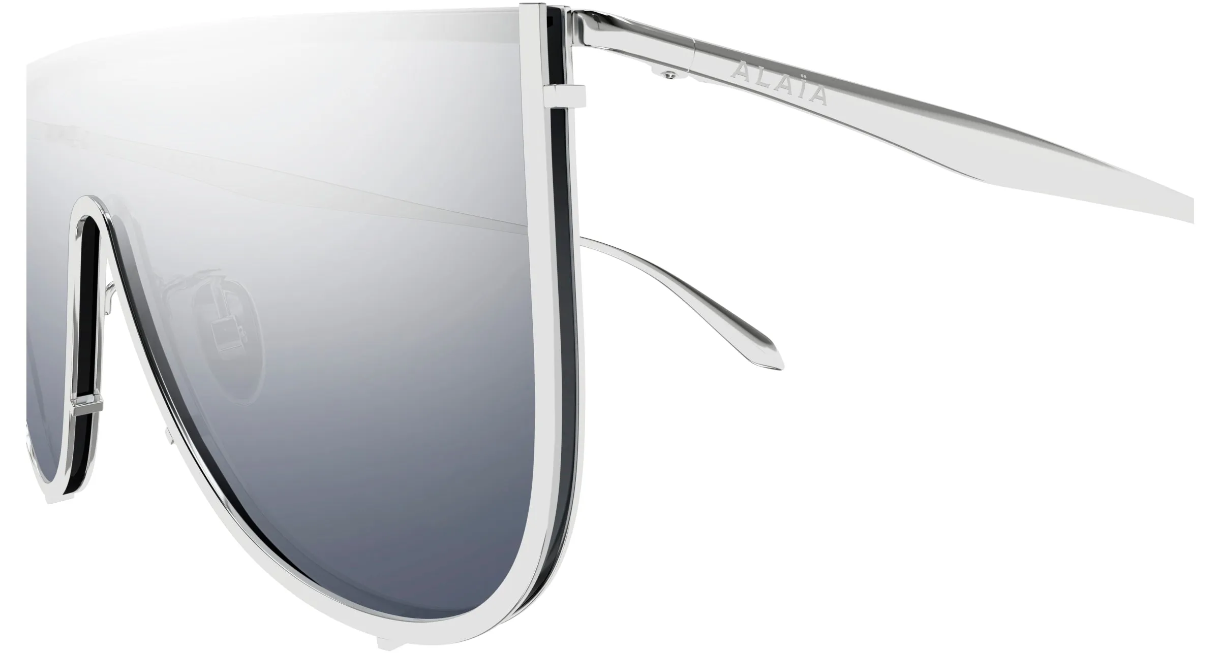 AZZEDINE ALAÏA AA0094S 002 Occhiali da sole Metallo Argento Argento Avvolgente Specchiato - immagine 3