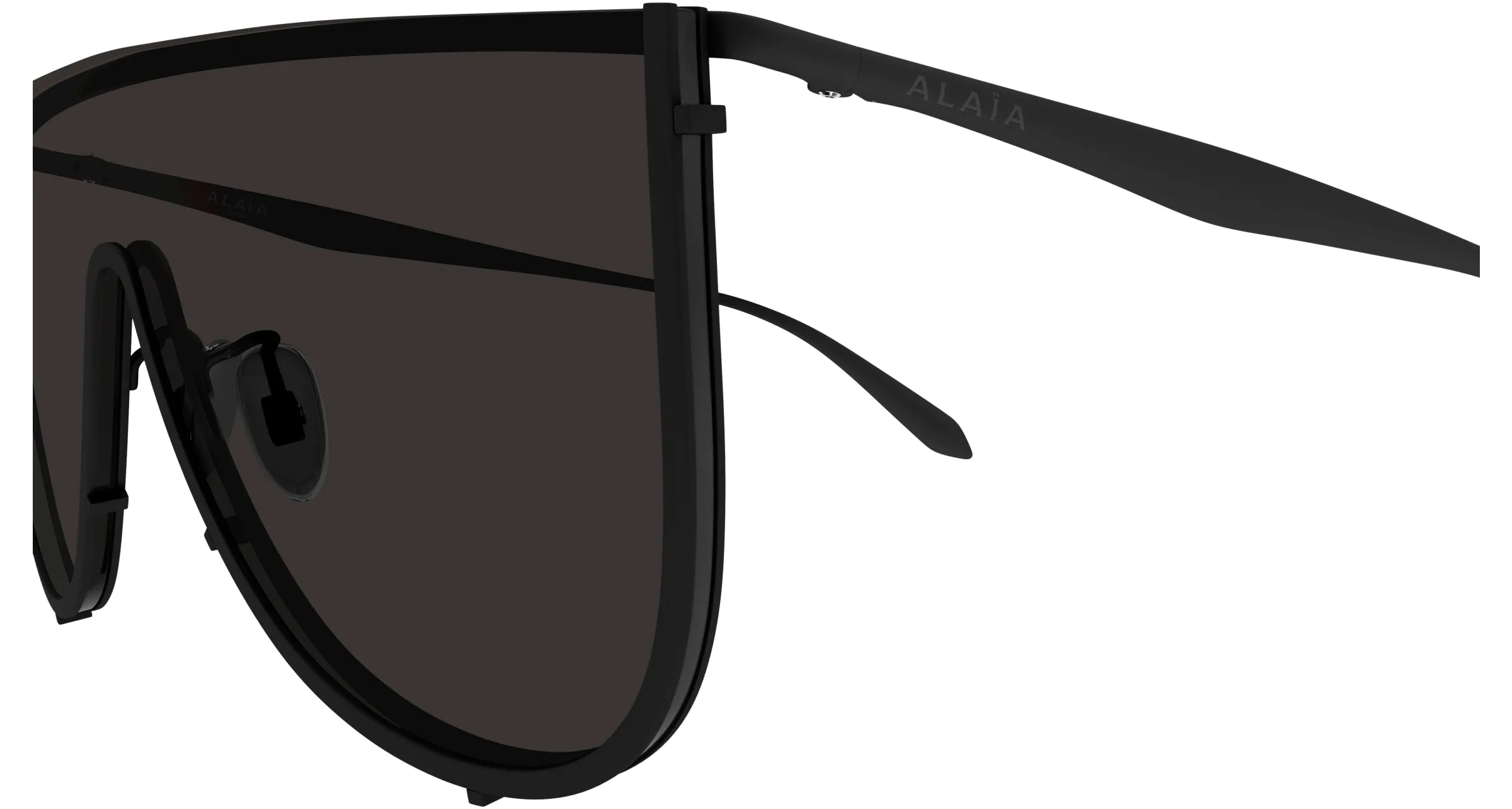 AZZEDINE ALAÏA AA0094S 001 Occhiali da sole Metallo Nero Grigio Avvolgente - immagine 3