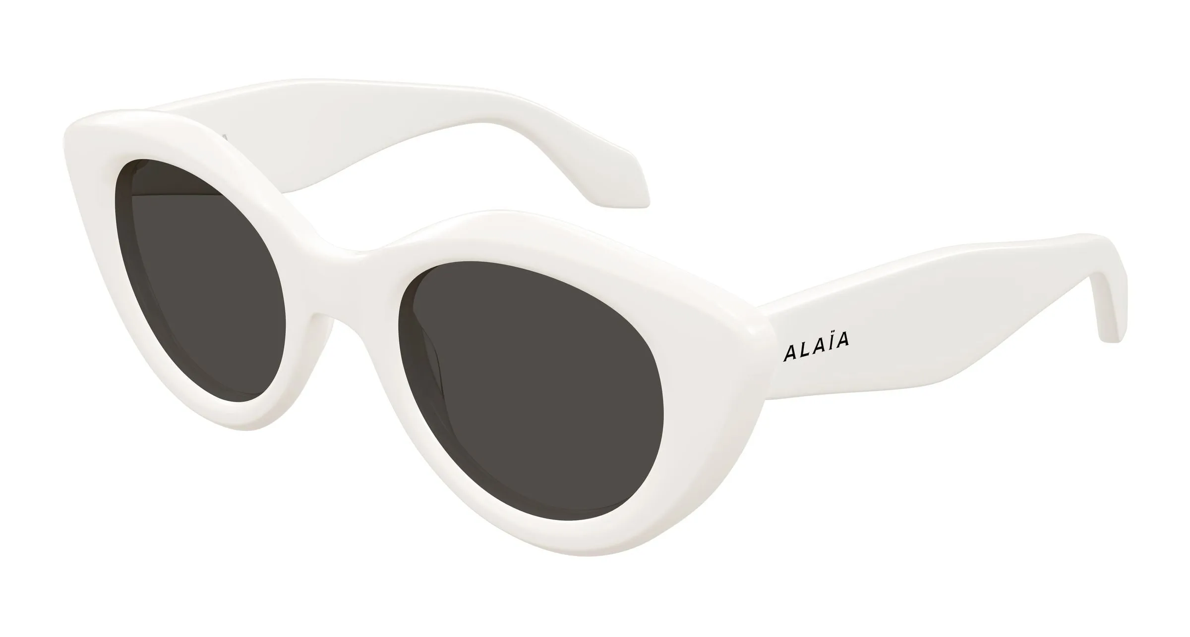 AZZEDINE ALAÏA AA0091S 003 Occhiali da sole Acetato Bianco Grigio Rotonda - immagine 1