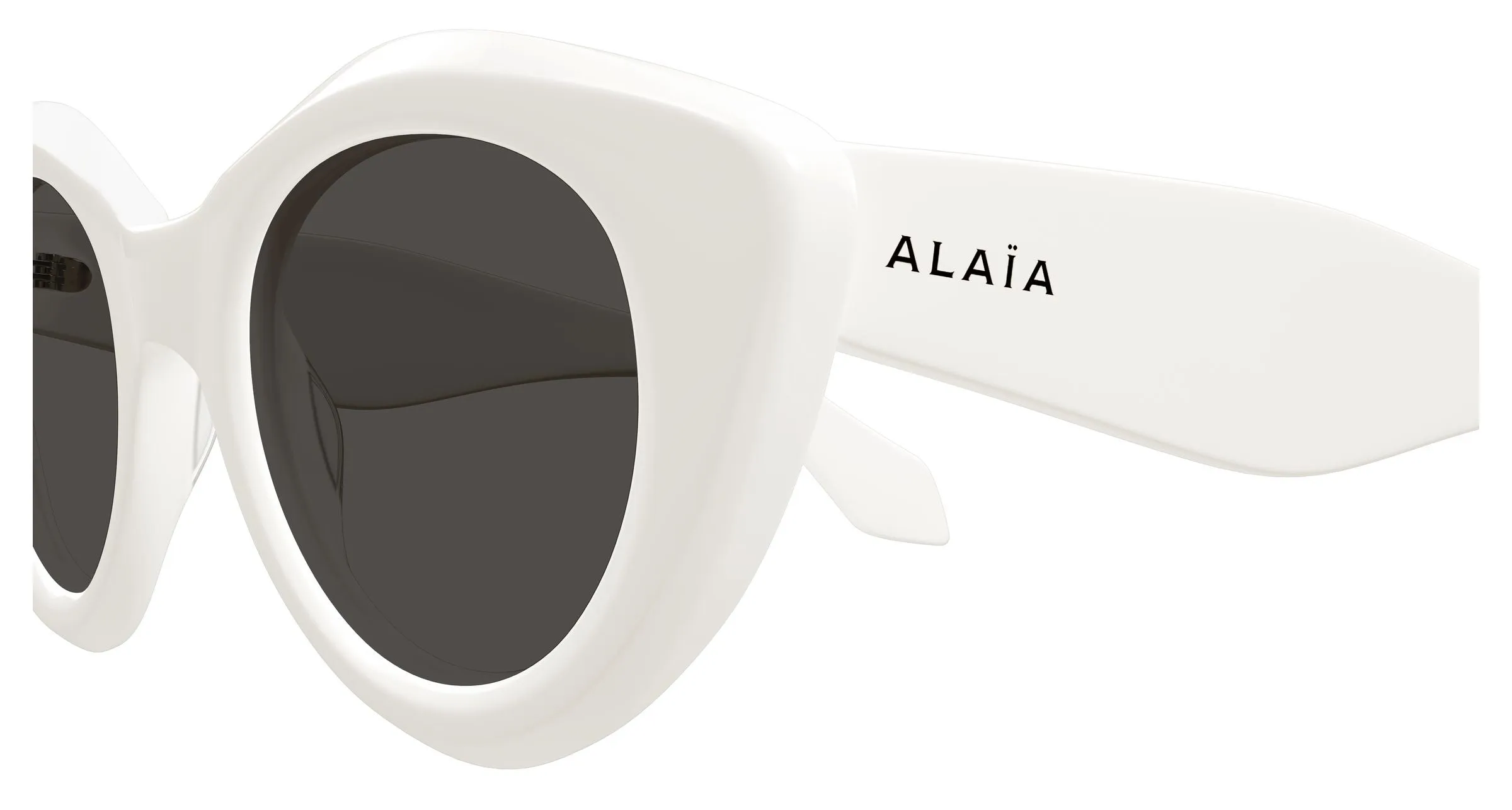 AZZEDINE ALAÏA AA0091S 003 Occhiali da sole Acetato Bianco Grigio Rotonda - immagine 3