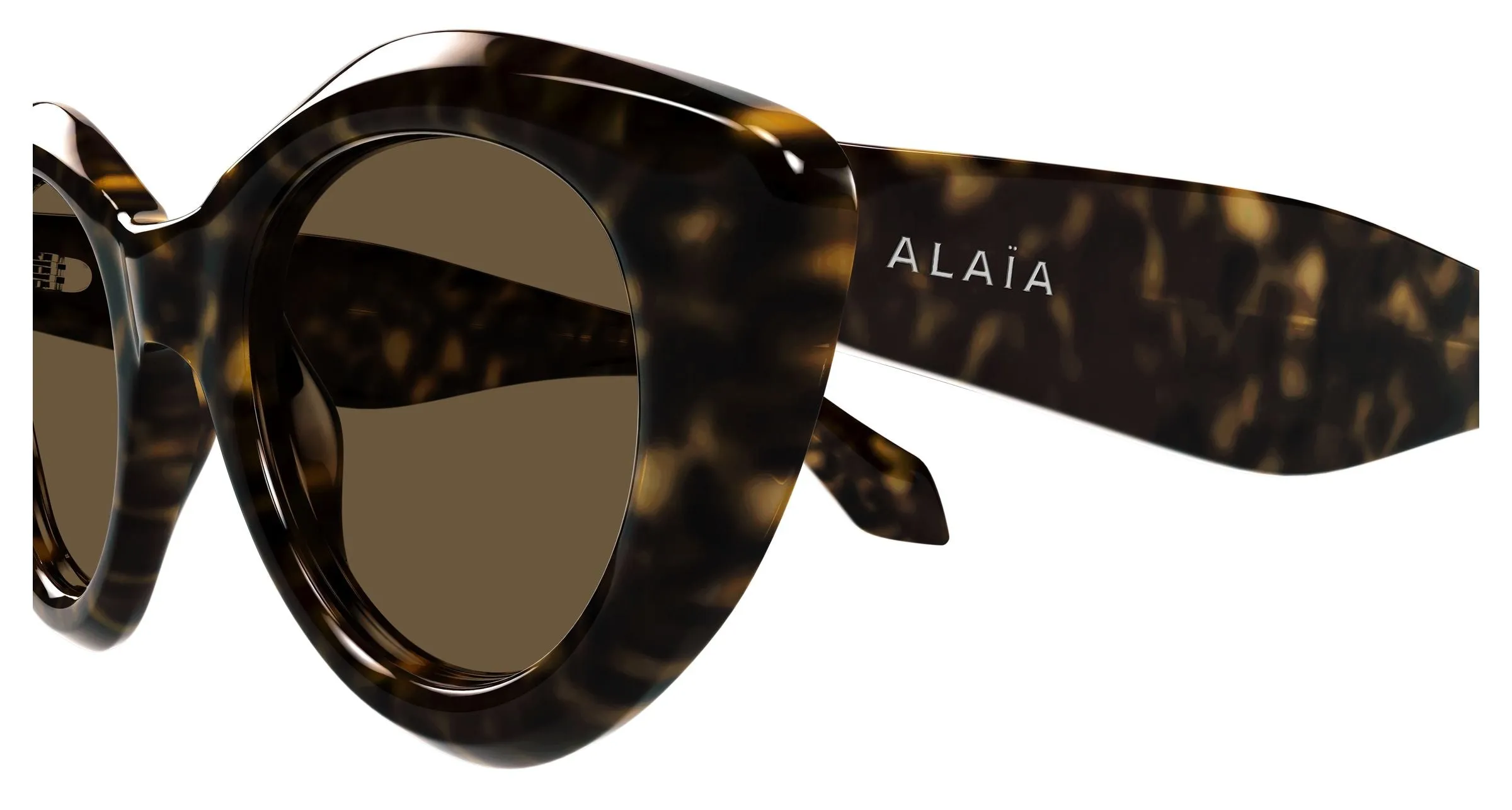 AZZEDINE ALAÏA AA0091S 002 Occhiali da sole Acetato Havana Marrone Rotonda - immagine 3