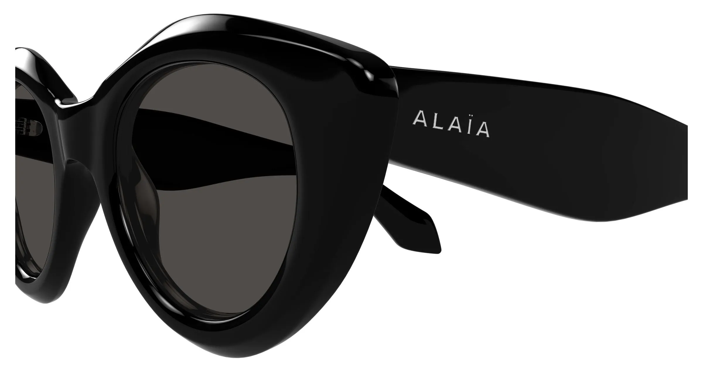 AZZEDINE ALAÏA AA0091S 001 Occhiali da sole Acetato Nero Grigio Rotonda - immagine 3