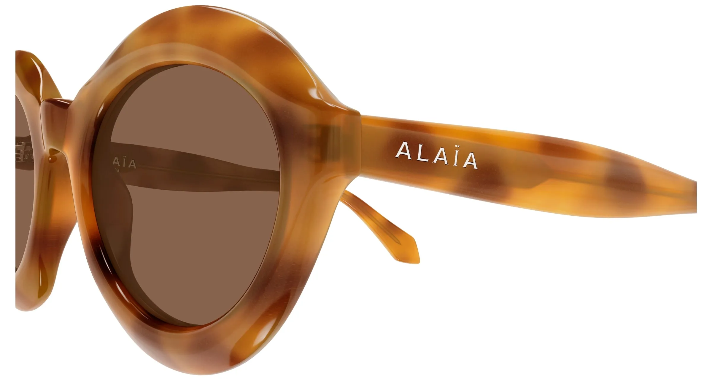 AZZEDINE ALAÏA AA0088S 004 Occhiali da sole Acetato Havana Marrone Rotonda - immagine 3