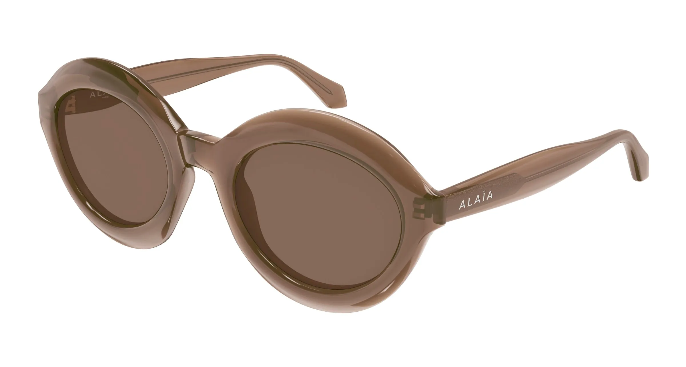 AZZEDINE ALAÏA AA0088S 003 Occhiali da sole Acetato Marrone Marrone Rotonda - immagine 1
