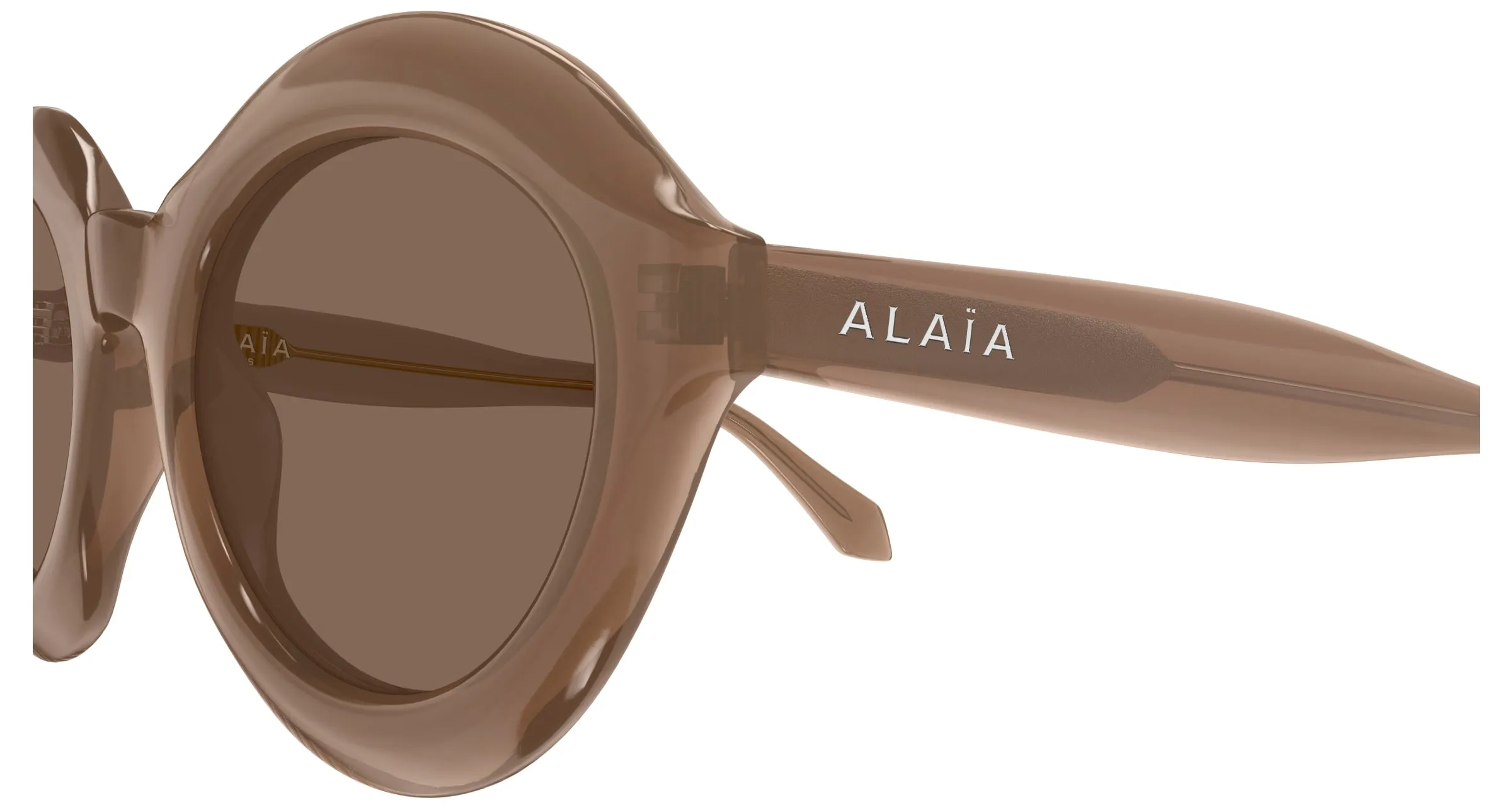 AZZEDINE ALAÏA AA0088S 003 Occhiali da sole Acetato Marrone Marrone Rotonda - immagine 3