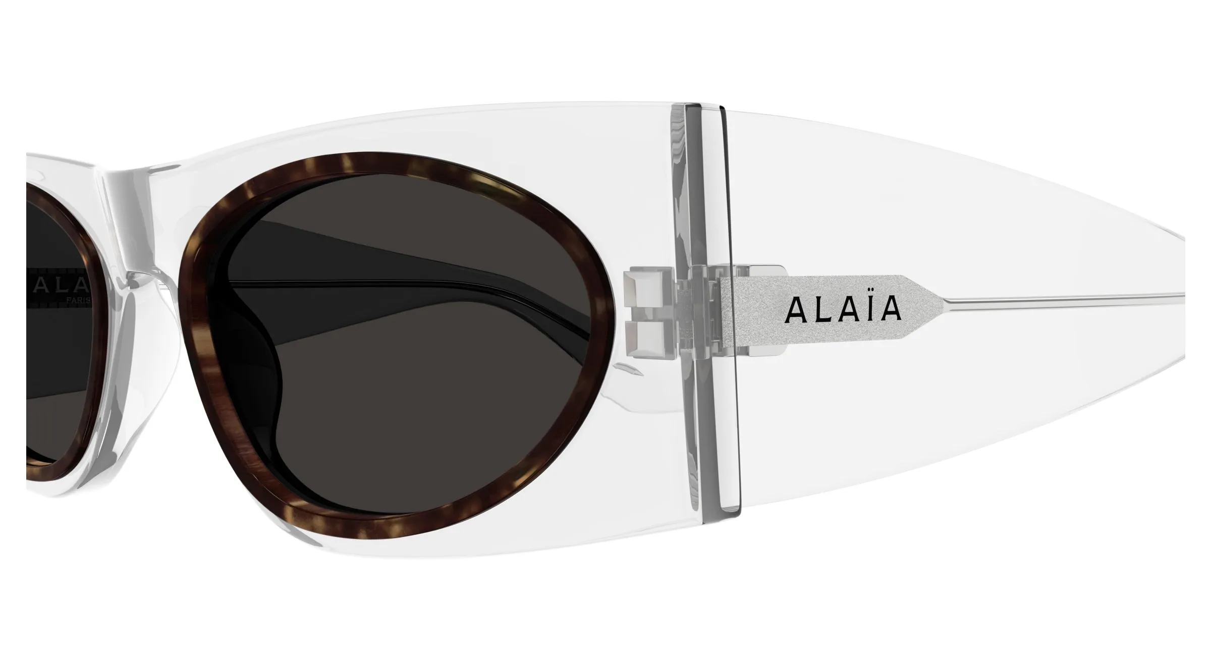 AZZEDINE ALAÏA AA0085S 001 Occhiali da sole Acetato Cristallo Grigio Cat Eye - immagine 3