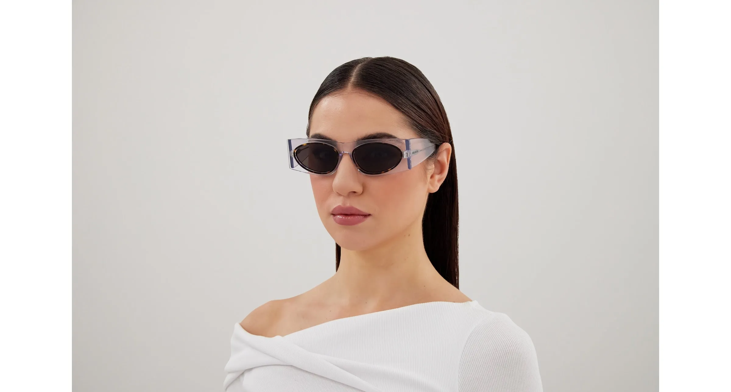AZZEDINE ALAÏA AA0085S 001 Occhiali da sole Acetato Cristallo Grigio Cat Eye - immagine 4