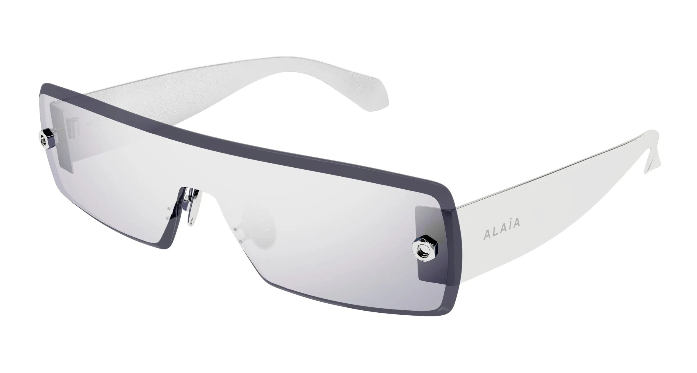 AZZEDINE ALAÏA AA0083S 002 Occhiali da sole Metallo Argento Argento Squadrata Specchiato - immagine 1