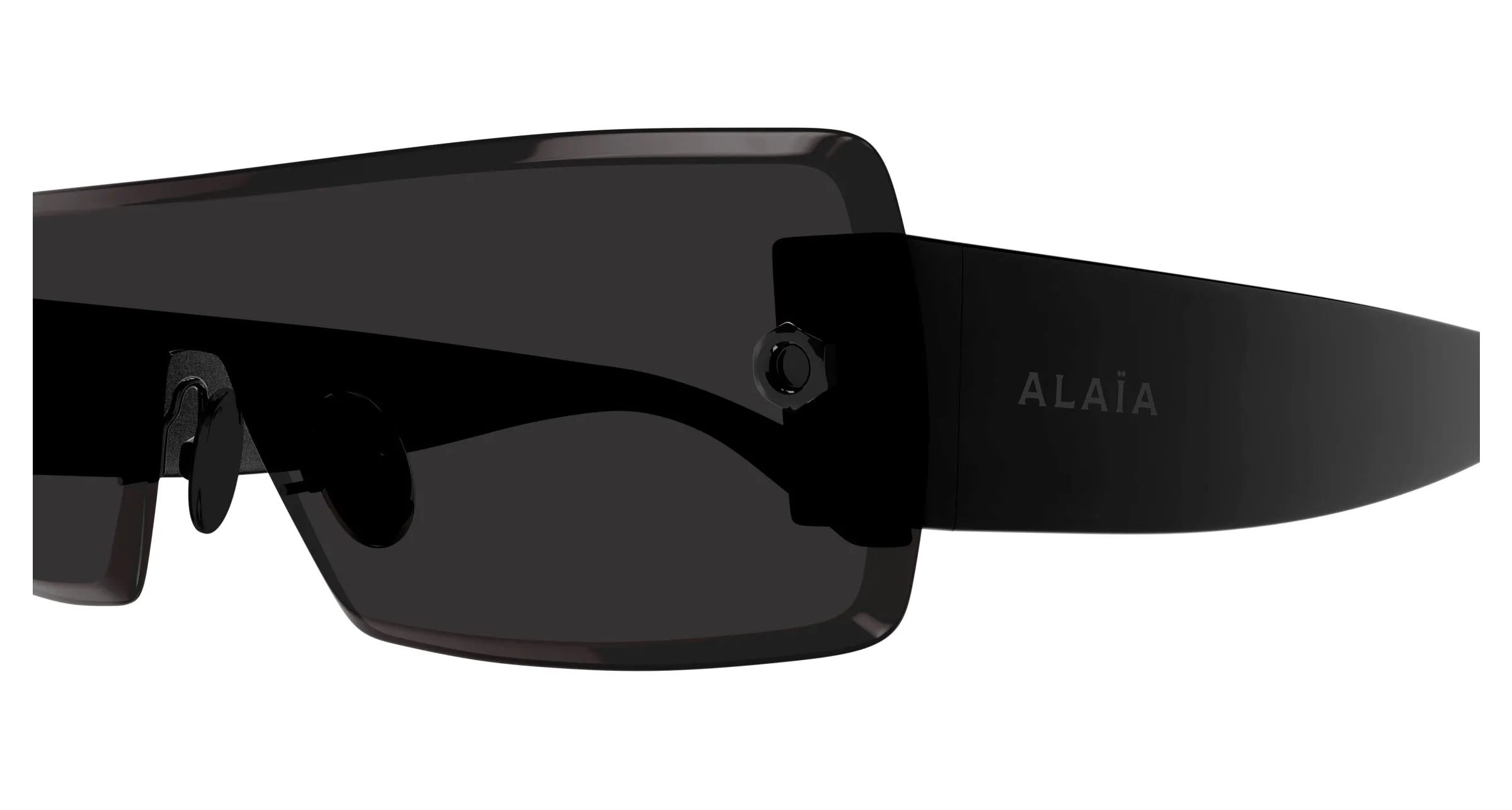 AZZEDINE ALAÏA AA0083S 001 Occhiali da sole Metallo Nero Grigio Squadrata - immagine 3