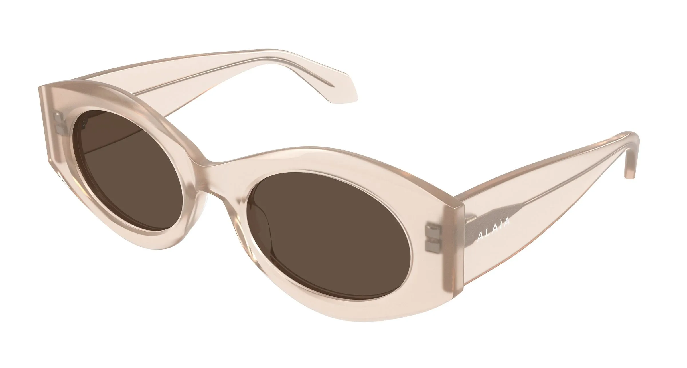 AZZEDINE ALAÏA AA0080S 007 Occhiali da sole Acetato Rosa Marrone Rotonda - immagine 1