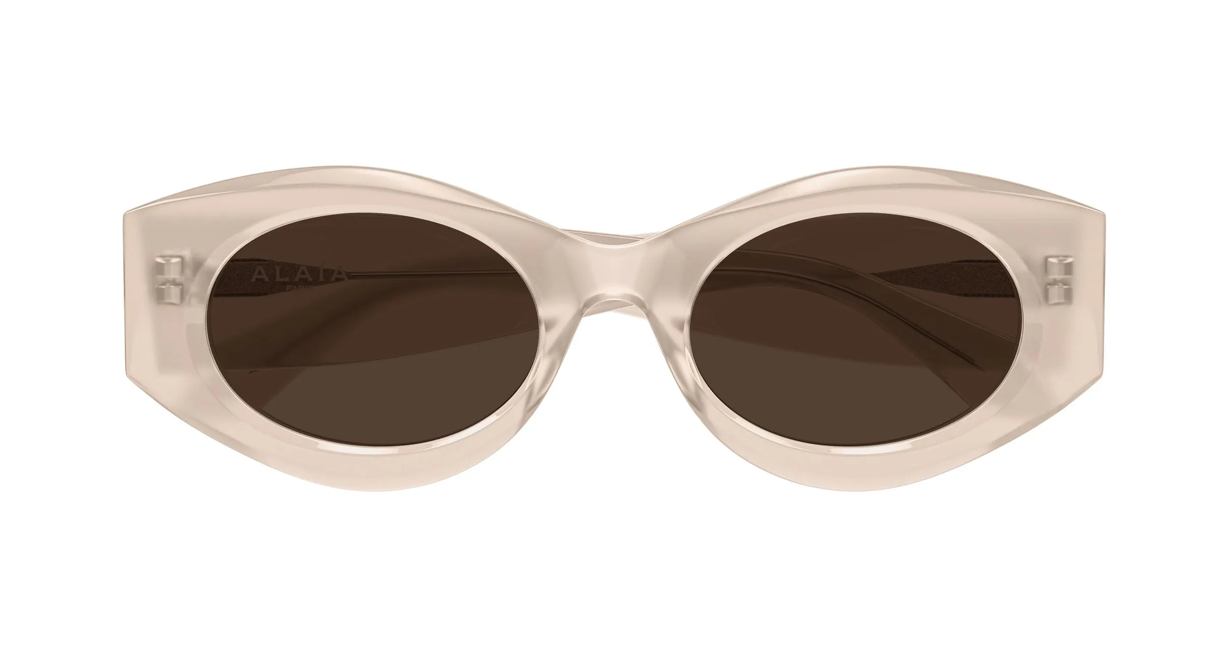 AZZEDINE ALAÏA AA0080S 007 Occhiali da sole Acetato Rosa Marrone Rotonda - immagine 2