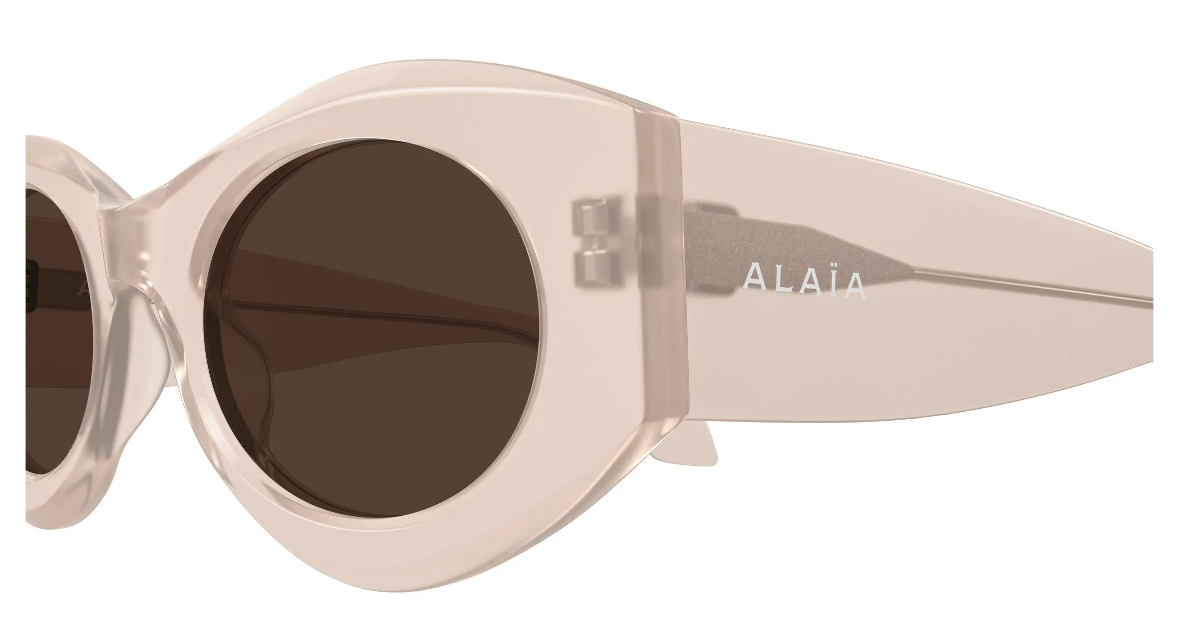 AZZEDINE ALAÏA AA0080S 007 Occhiali da sole Acetato Rosa Marrone Rotonda - immagine 3