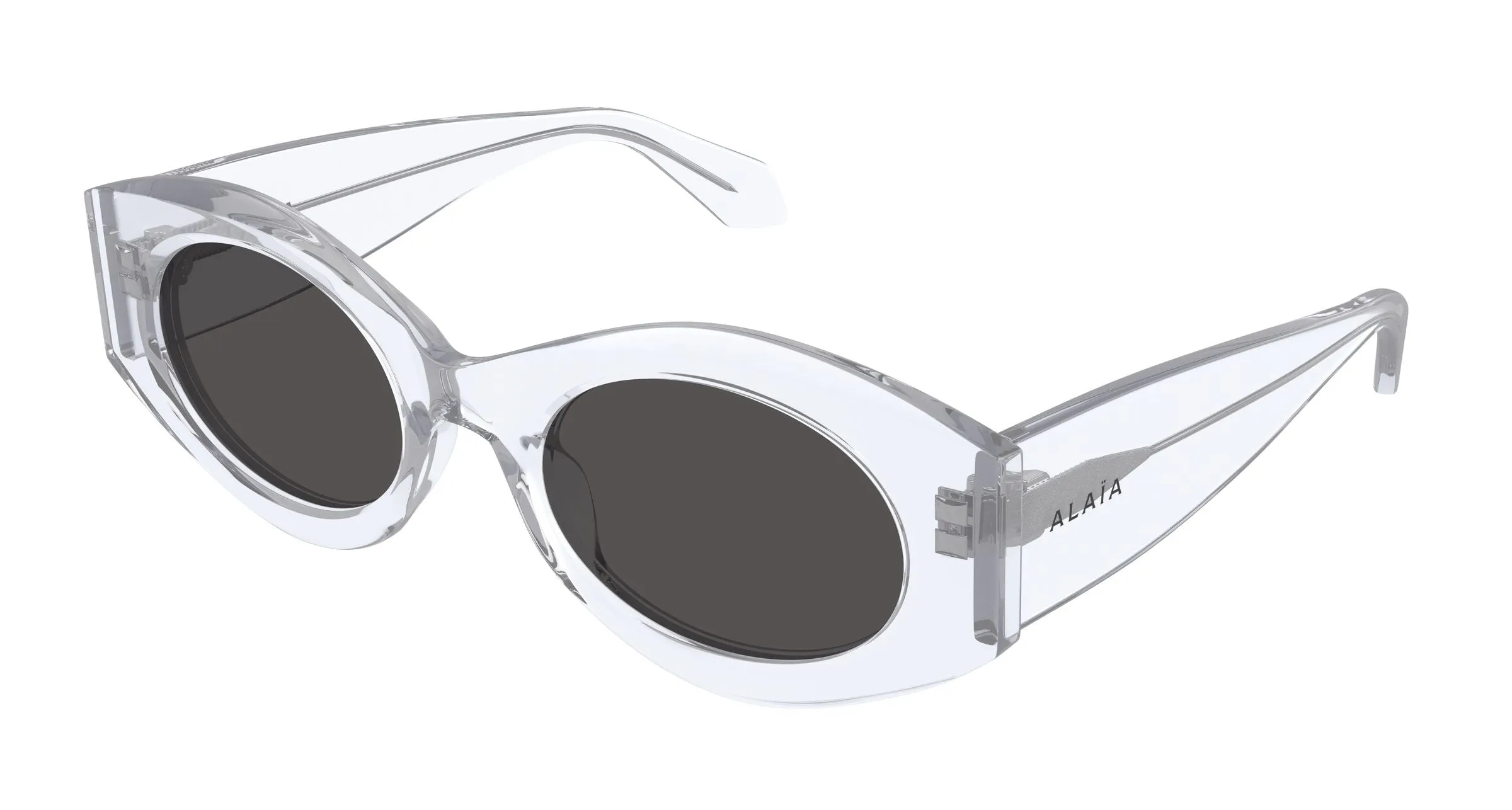 AZZEDINE ALAÏA AA0080S 005 Occhiali da sole Acetato Cristallo Grigio Rotonda - immagine 1