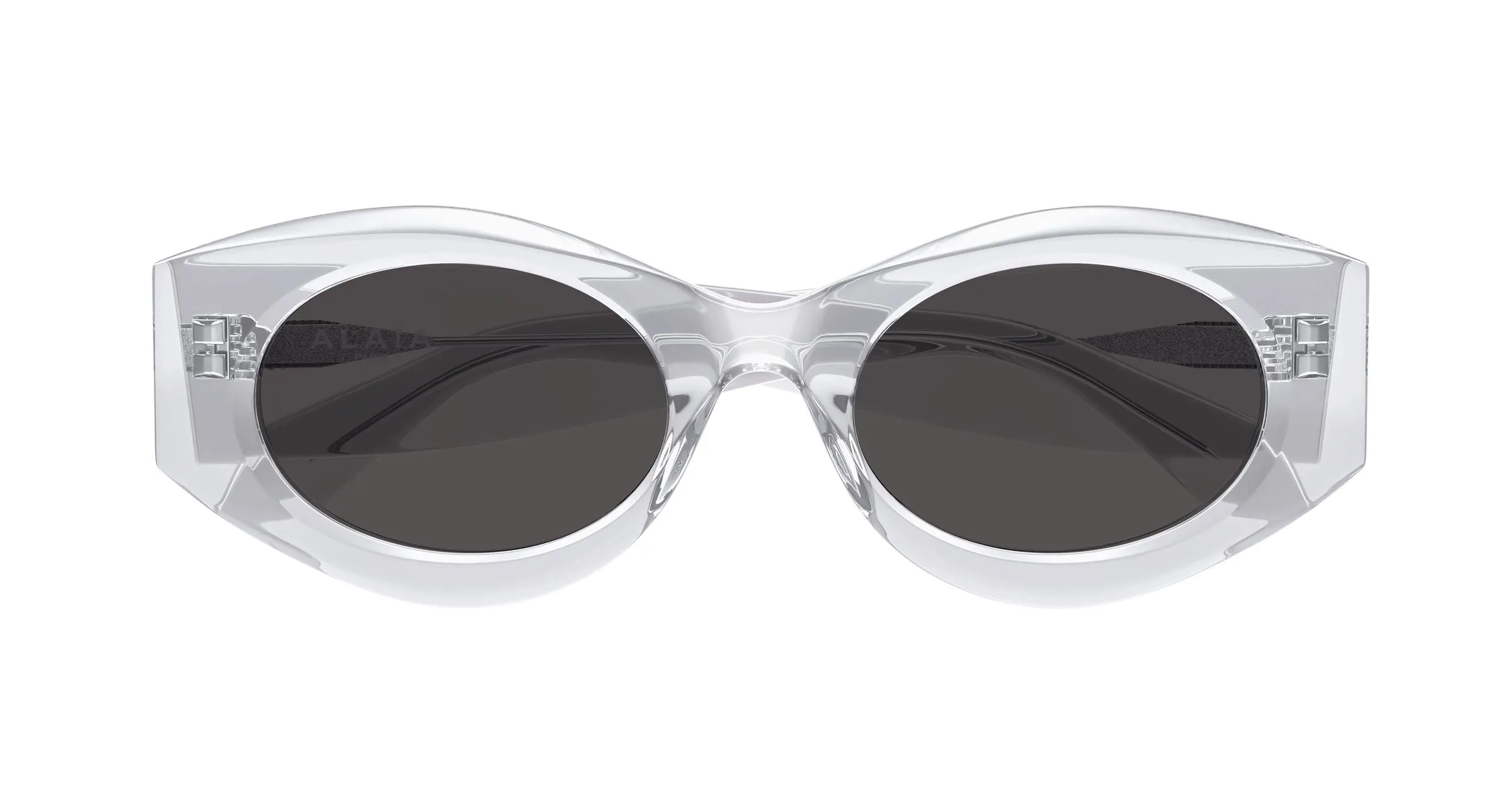 AZZEDINE ALAÏA AA0080S 005 Occhiali da sole Acetato Cristallo Grigio Rotonda - immagine 2