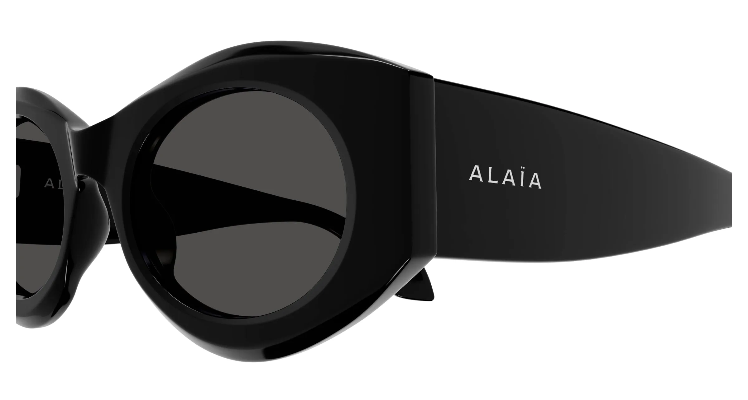 AZZEDINE ALAÏA AA0080S 001 Occhiali da sole Acetato Nero Grigio Rotonda - immagine 3