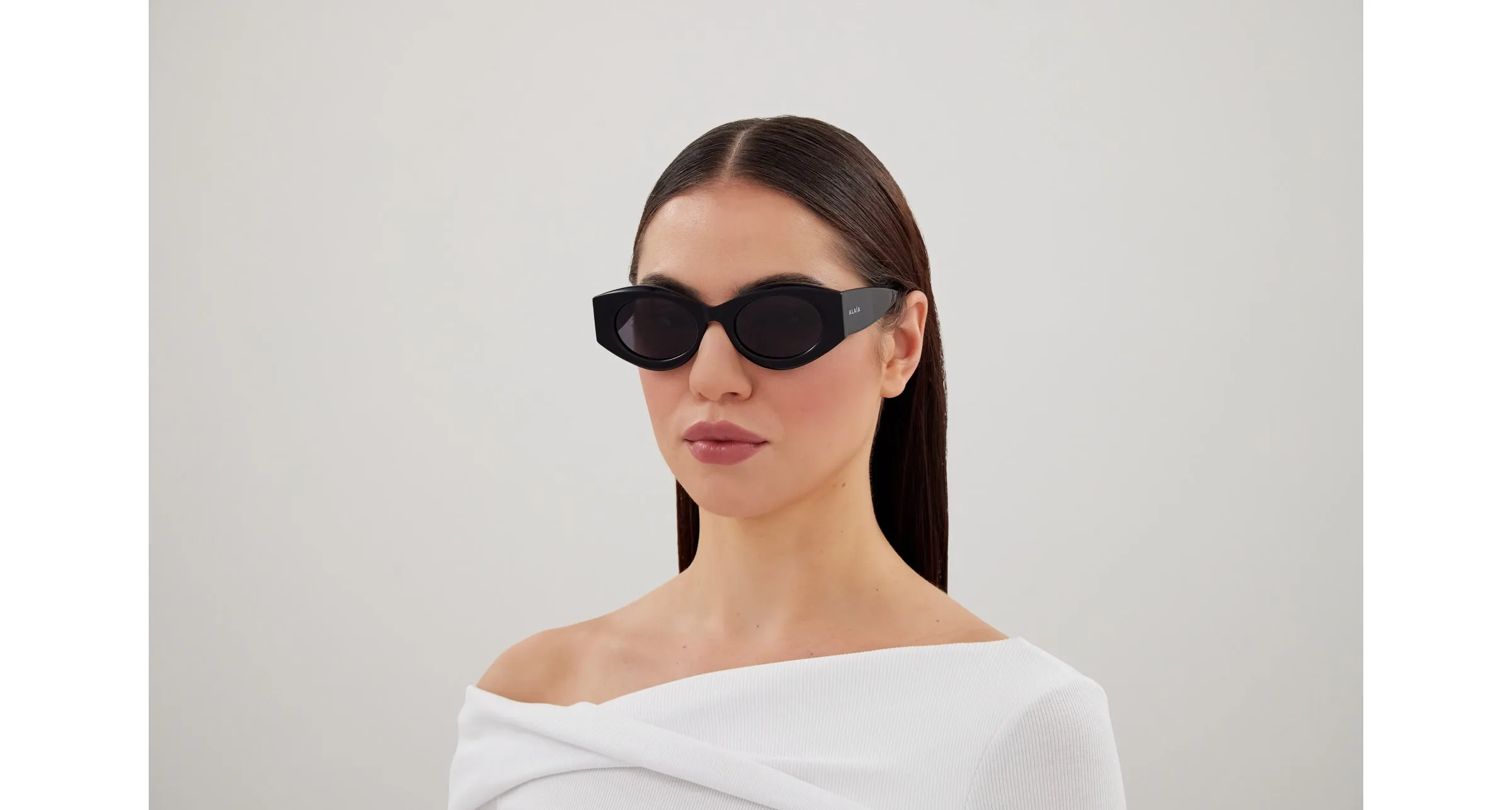 AZZEDINE ALAÏA AA0080S 001 Occhiali da sole Acetato Nero Grigio Rotonda - immagine 4