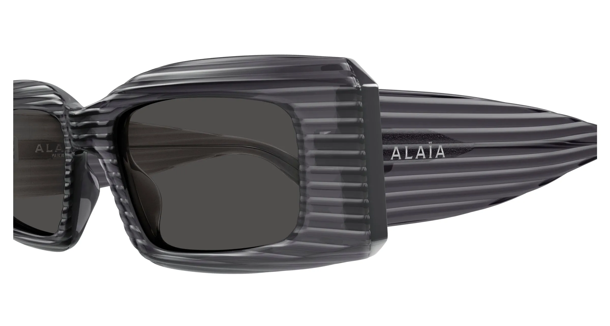 AZZEDINE ALAÏA AA0078S 006 Occhiali da sole Acetato Grigio Grigio Geometrica - immagine 3