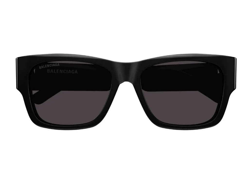 Balenciaga BB0262SA 001 Occhiali da sole Acetato Nero Grigio Squadrata - immagine 2