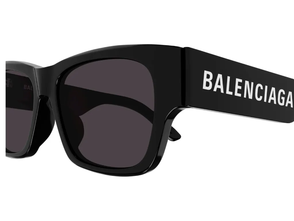 Balenciaga BB0262SA 001 Occhiali da sole Acetato Nero Grigio Squadrata - immagine 4