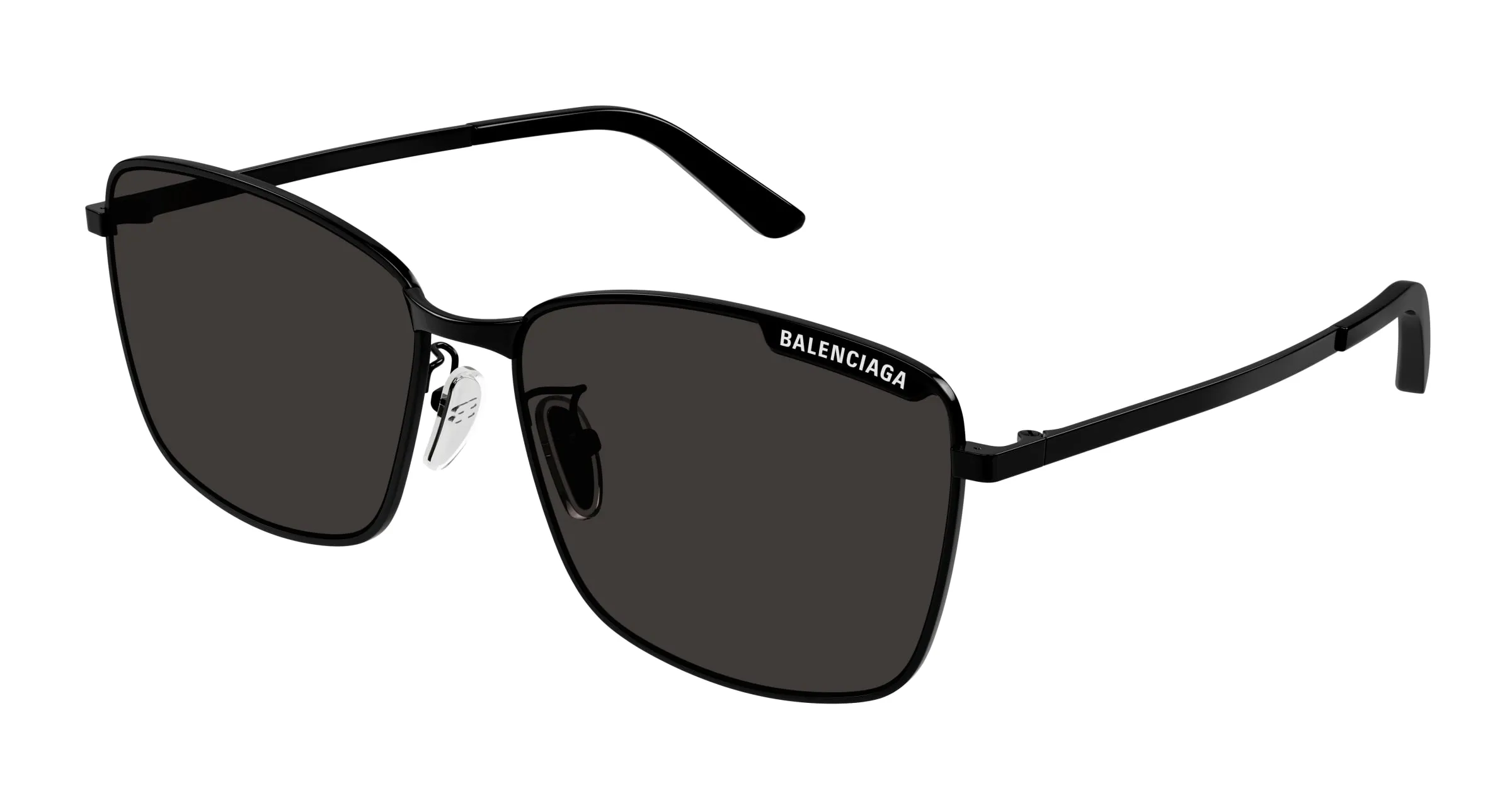 Balenciaga BB0280SA 001 Occhiali da sole Metallo Nero Grigio Squadrata - immagine 1