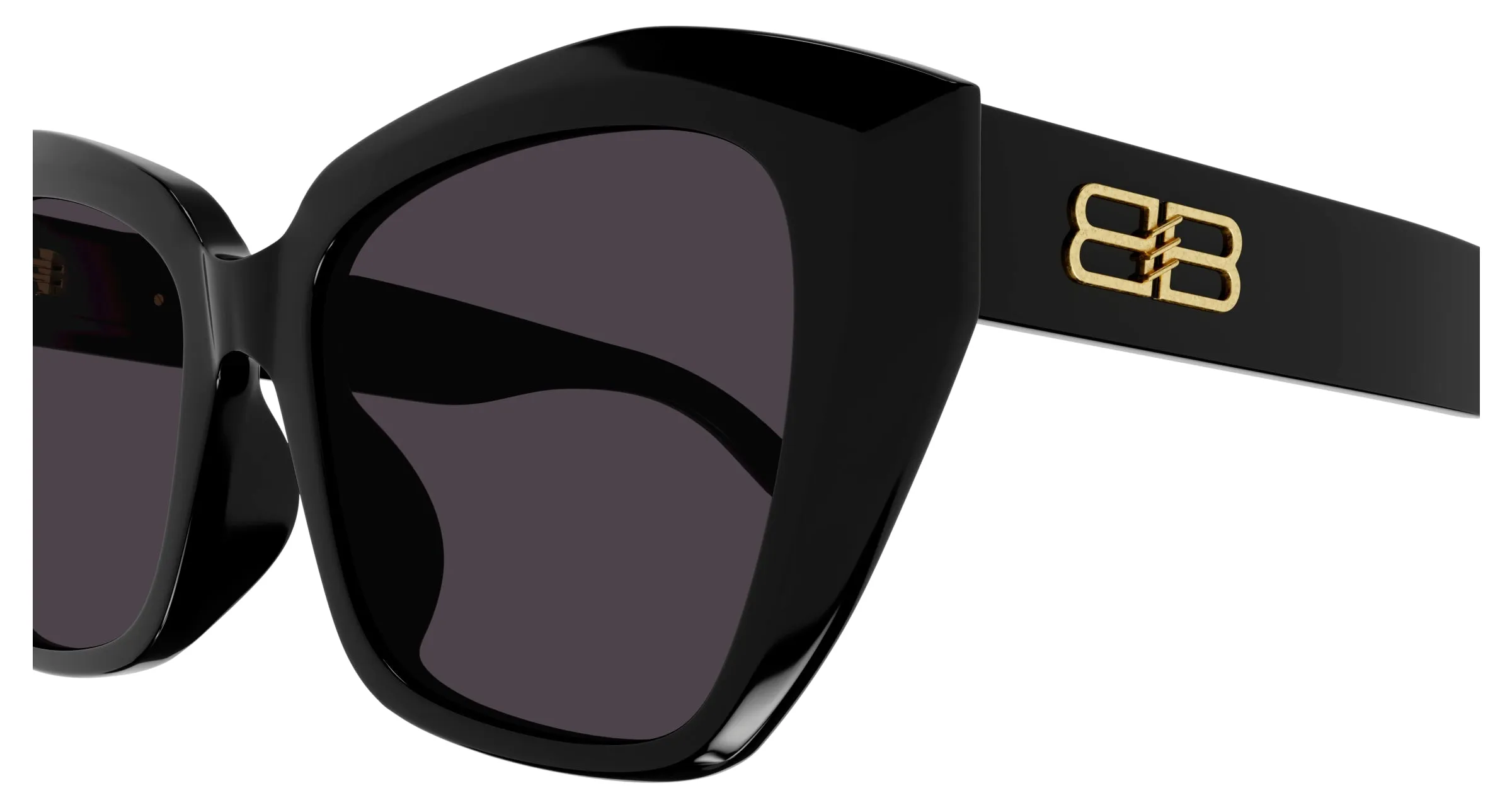 Balenciaga BB0273SA 001 Occhiali da sole Acetato Nero Grigio Farfalla - immagine 3