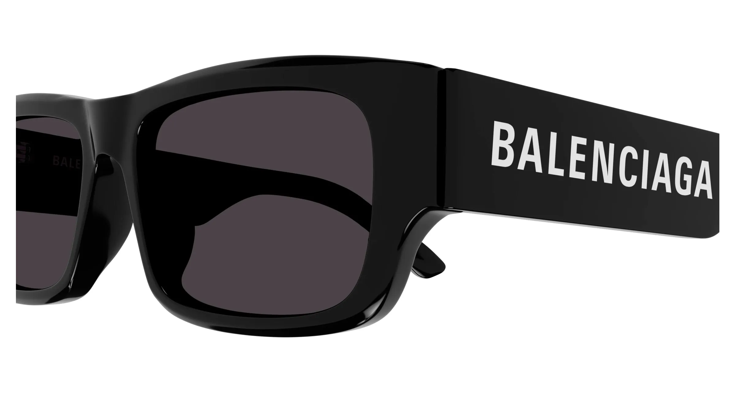 Balenciaga BB0261SA 001 Occhiali da sole Acetato Nero Grigio Squadrata - immagine 3