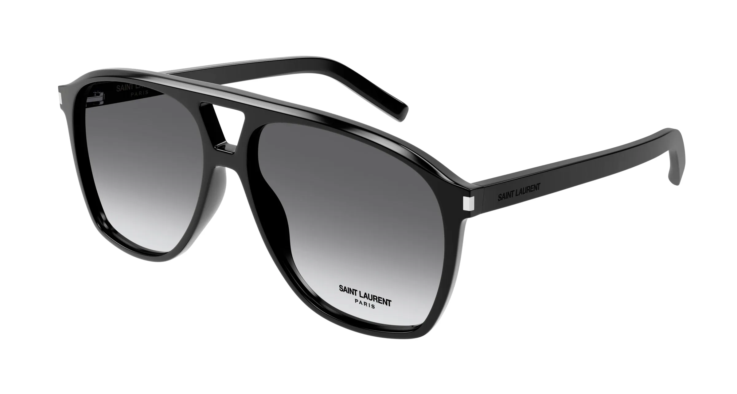 SAINT LAURENT SL 596 DUNE 006 Occhiali da sole Acetato Nero Grigio Pilot Sfumato - immagine 1
