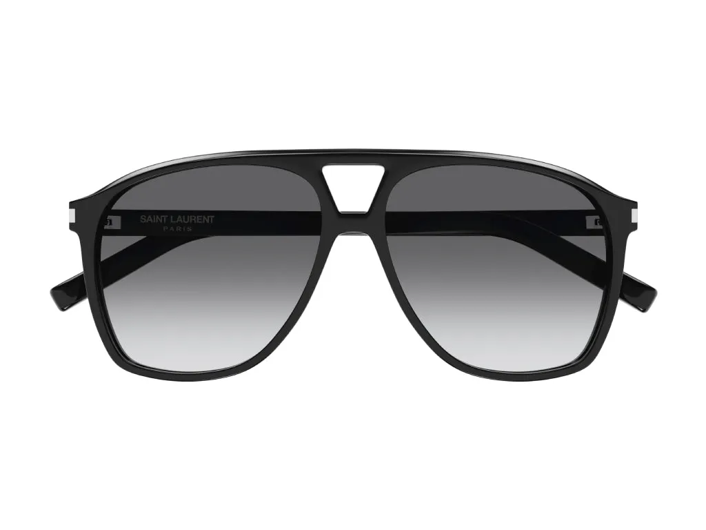 SAINT LAURENT SL 596 DUNE 006 Occhiali da sole Acetato Nero Grigio Pilot Sfumato - immagine 2