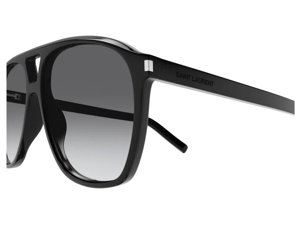 SAINT LAURENT SL 596 DUNE 006 Occhiali da sole Acetato Nero Grigio Pilot Sfumato - immagine 4