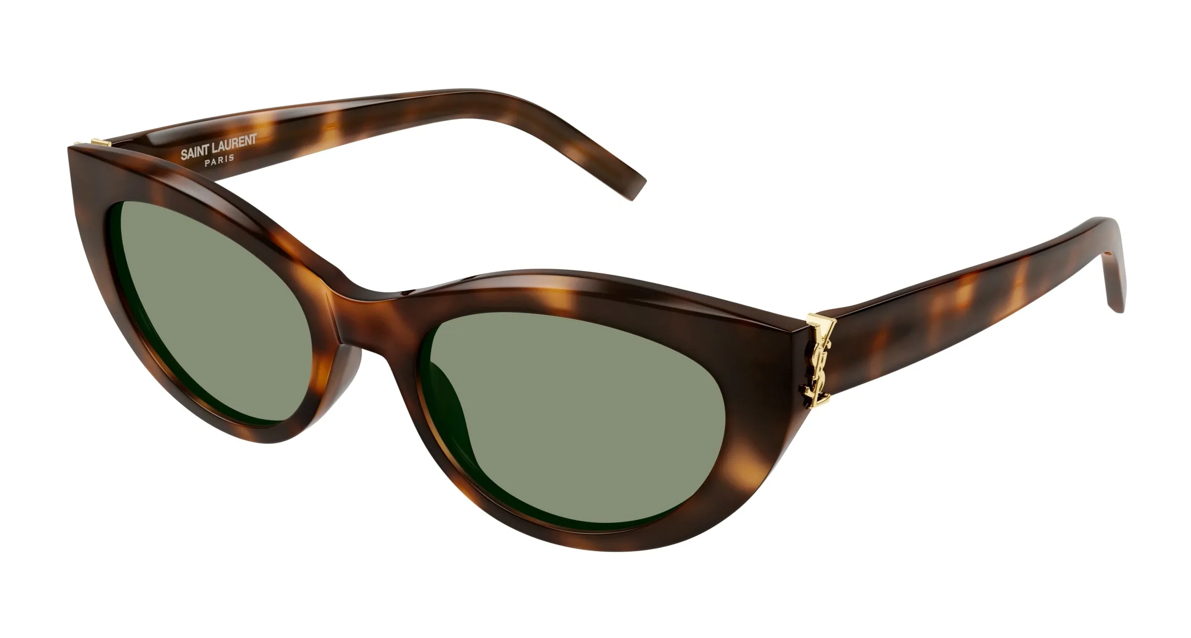 SAINT LAURENT SL M115 003 Occhiali da sole Acetato Havana Verde Cat Eye - immagine 1