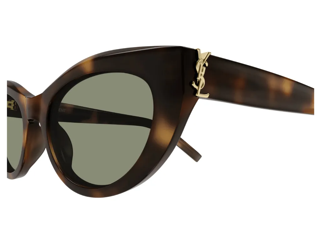 SAINT LAURENT SL M115 003 Occhiali da sole Acetato Havana Verde Cat Eye - immagine 4